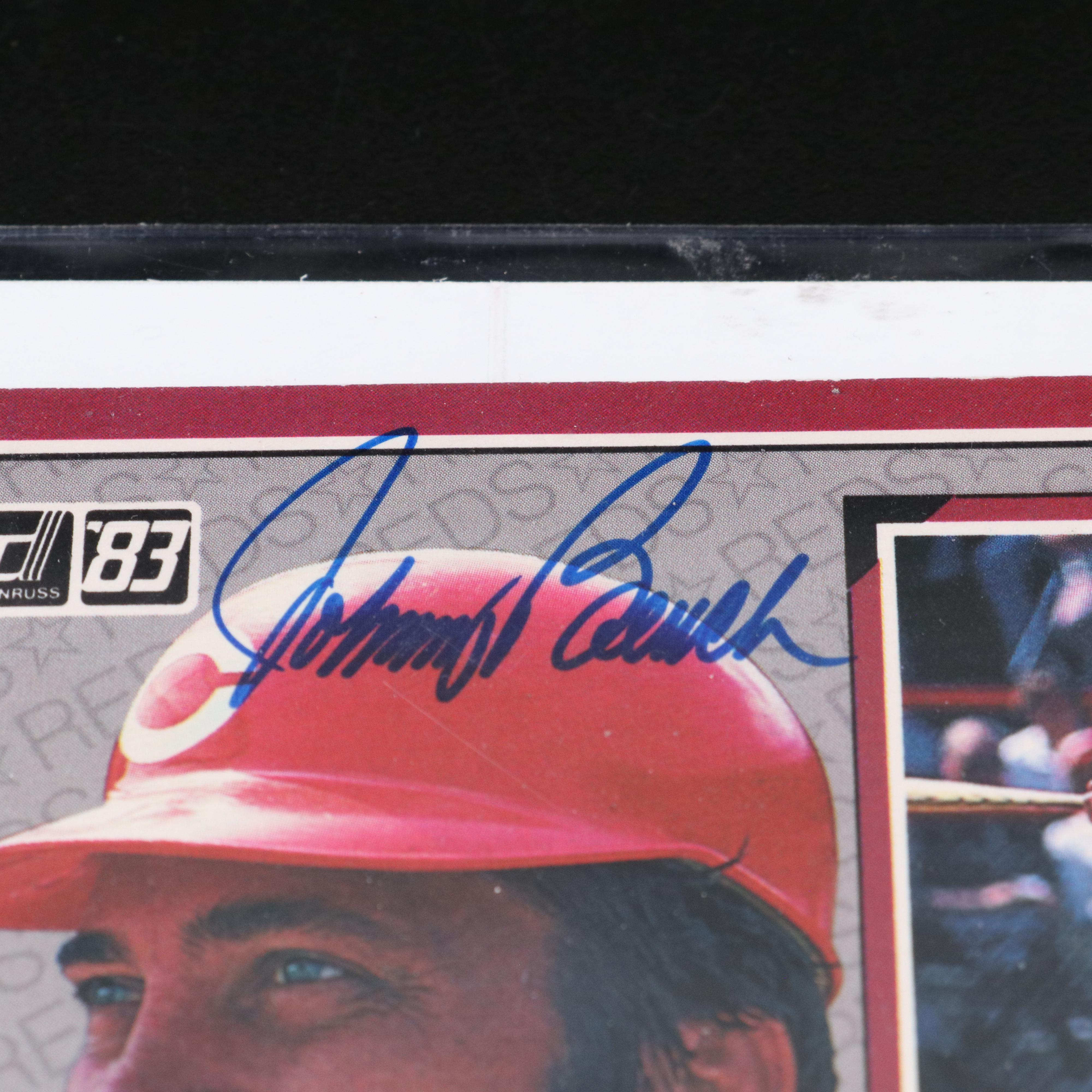 Pete Rose and Johnny Bench Signed Cincinnati Reds Baseball Cards, JSA