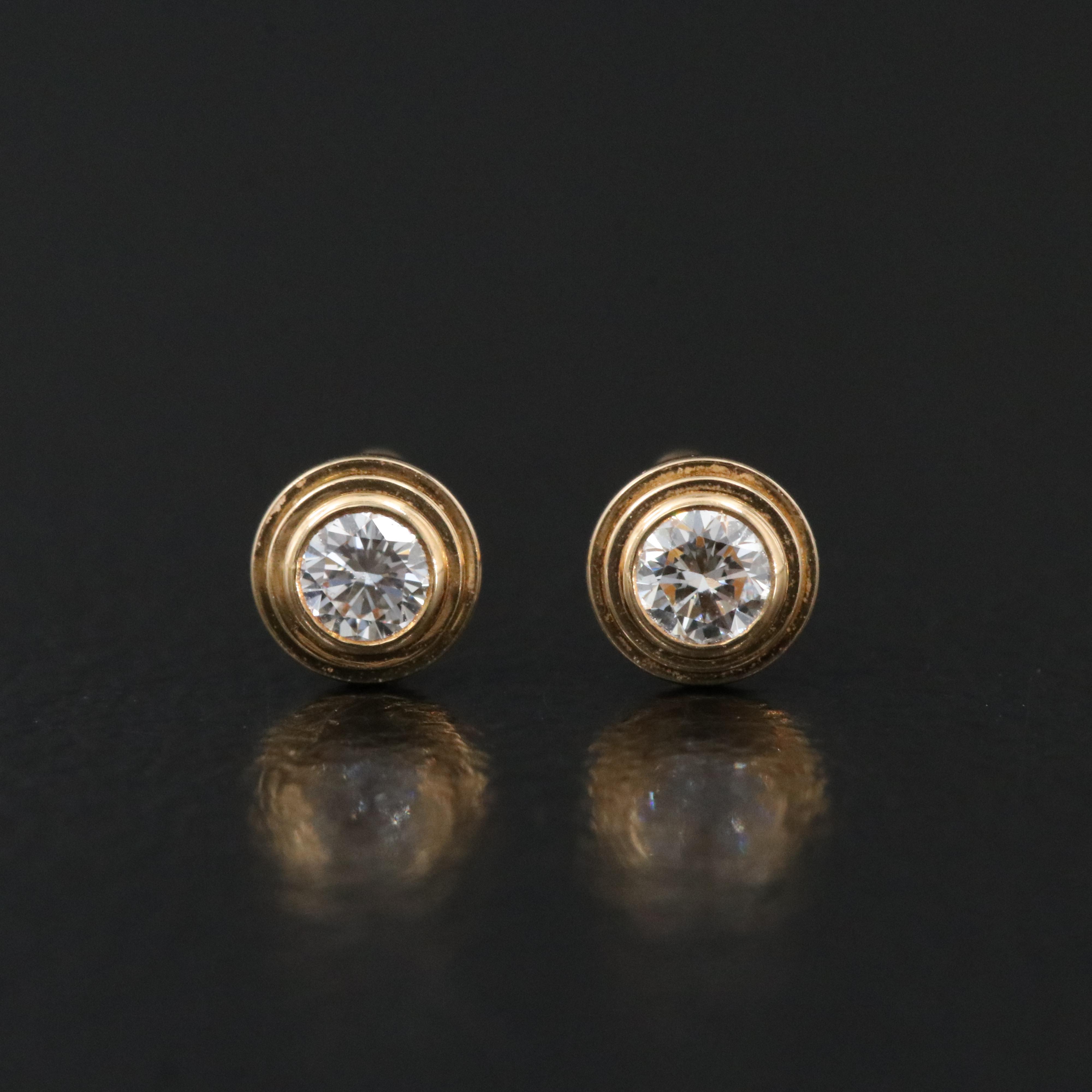 Cartier D'Amour 18K Diamond Stud Earrings