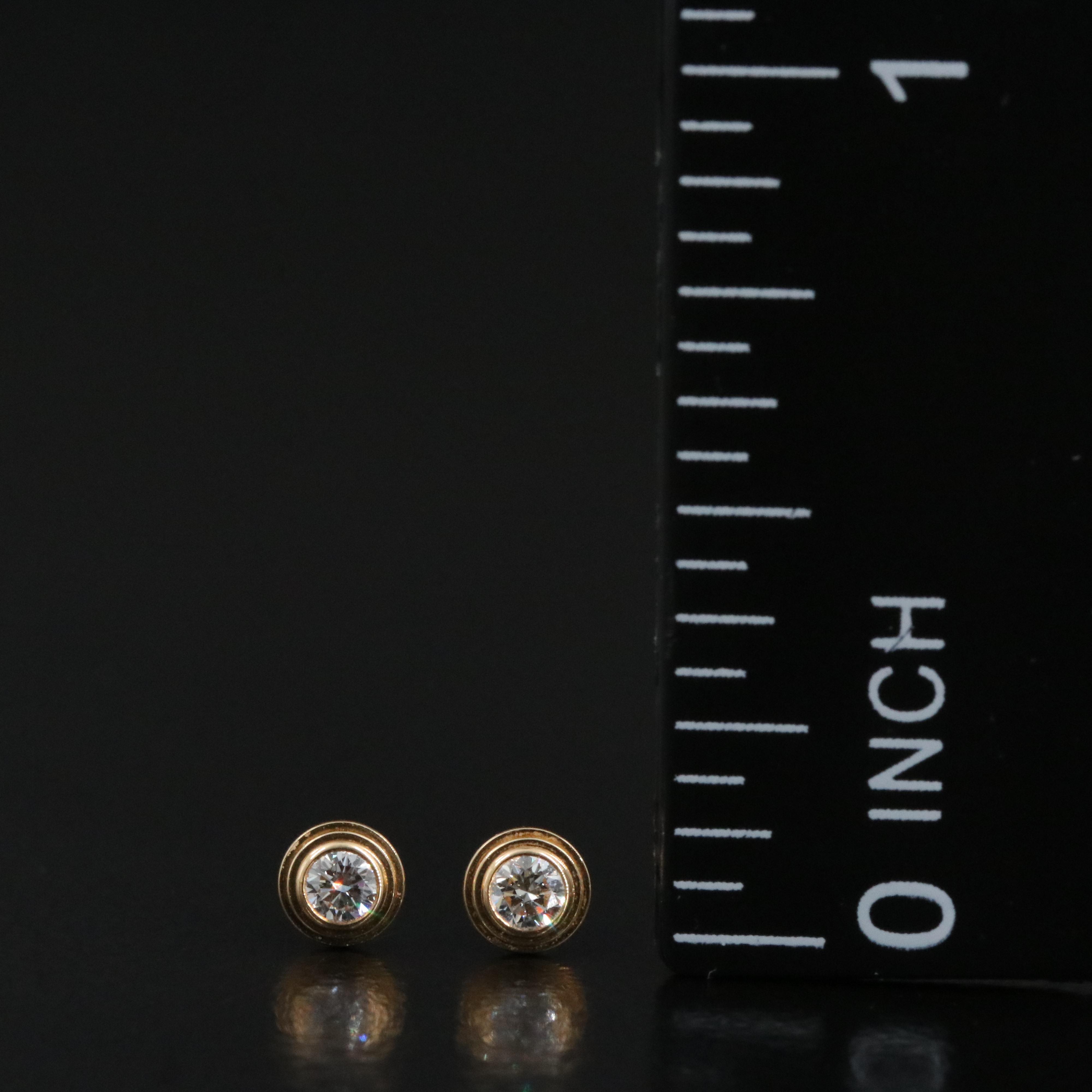 Cartier D'Amour 18K Diamond Stud Earrings