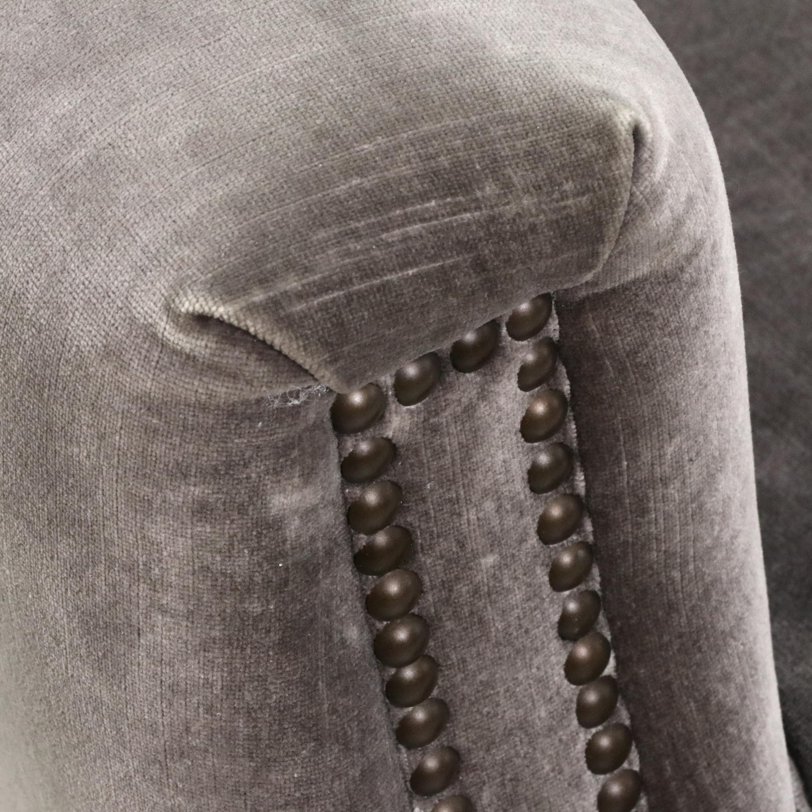 Pair of Restoration Hardware "Marcel" Velvet Upholstered Club Chairs