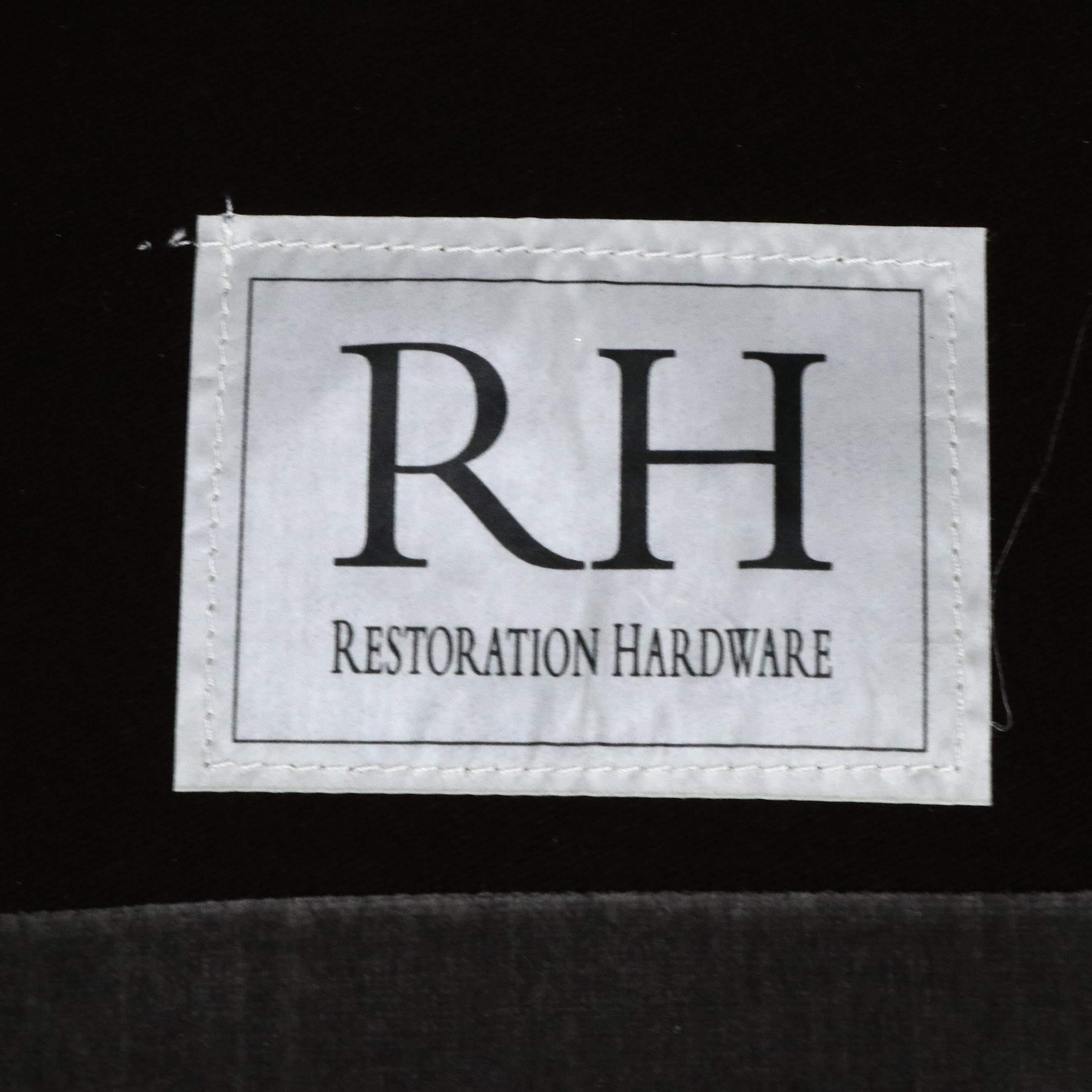 Pair of Restoration Hardware "Marcel" Velvet Upholstered Club Chairs