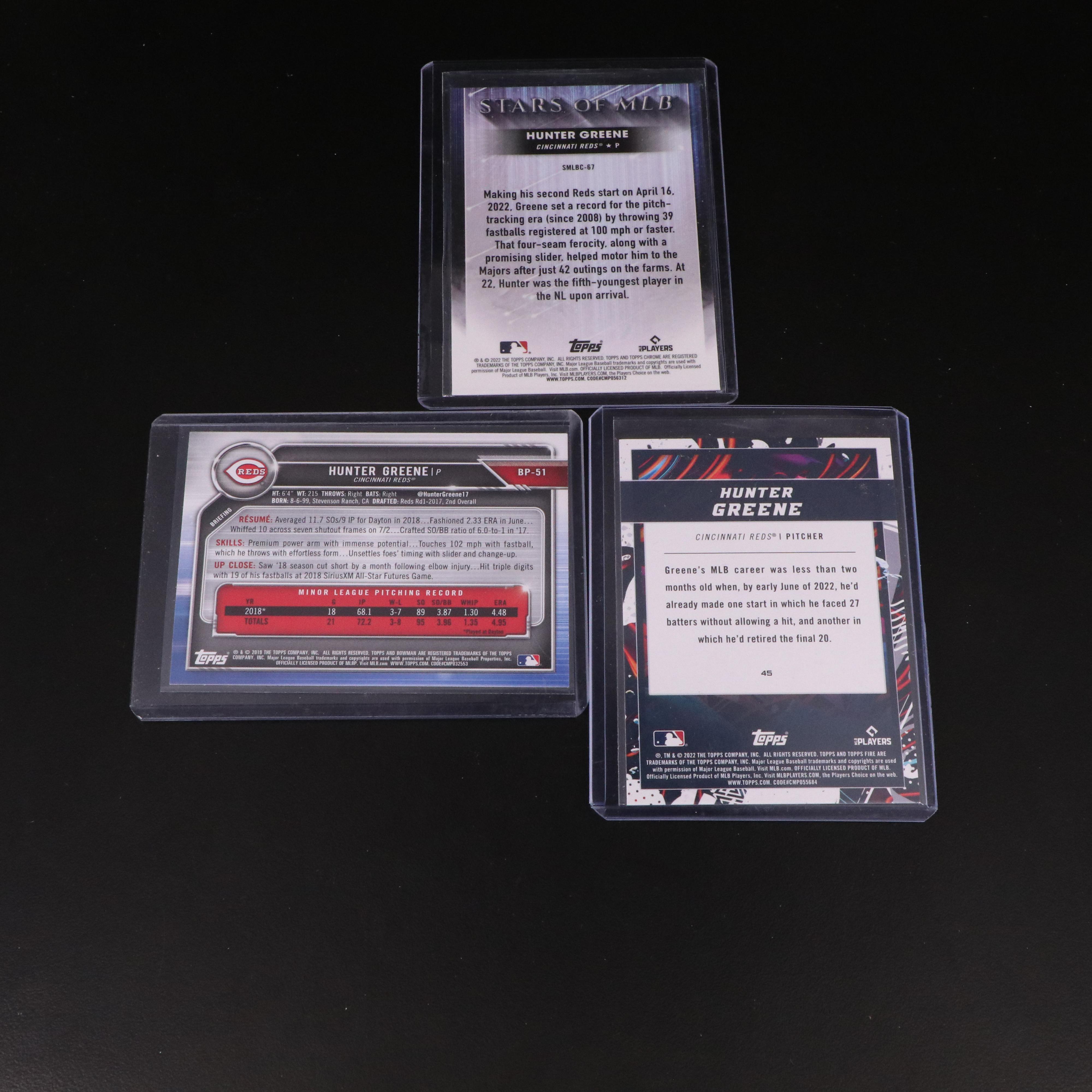 Hunter Greene Signed, Rookie, and Prospect Cincinnati Reds Baseball Cards