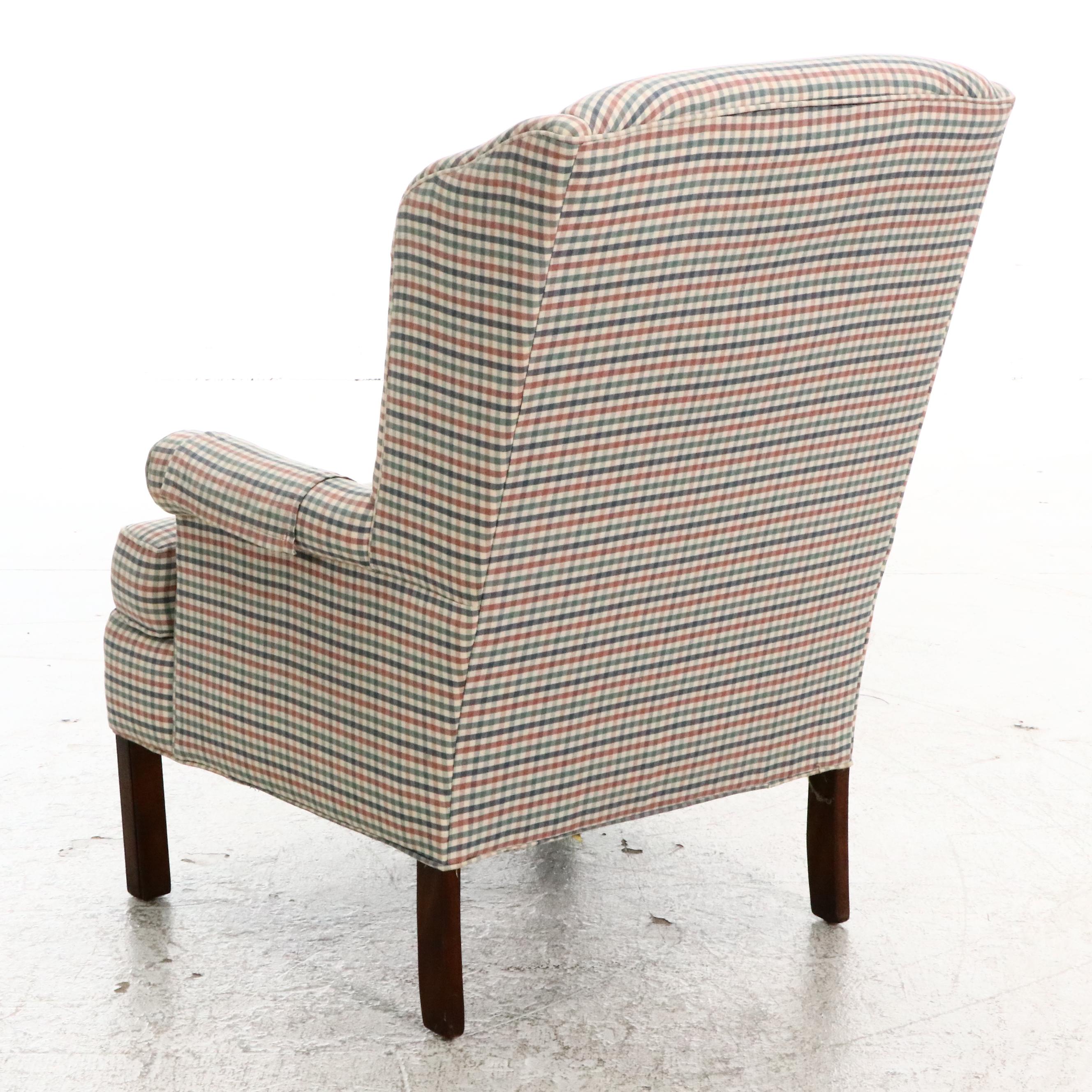 Pair of Chippendale Style Custom-Upholstered Wingback Chairs