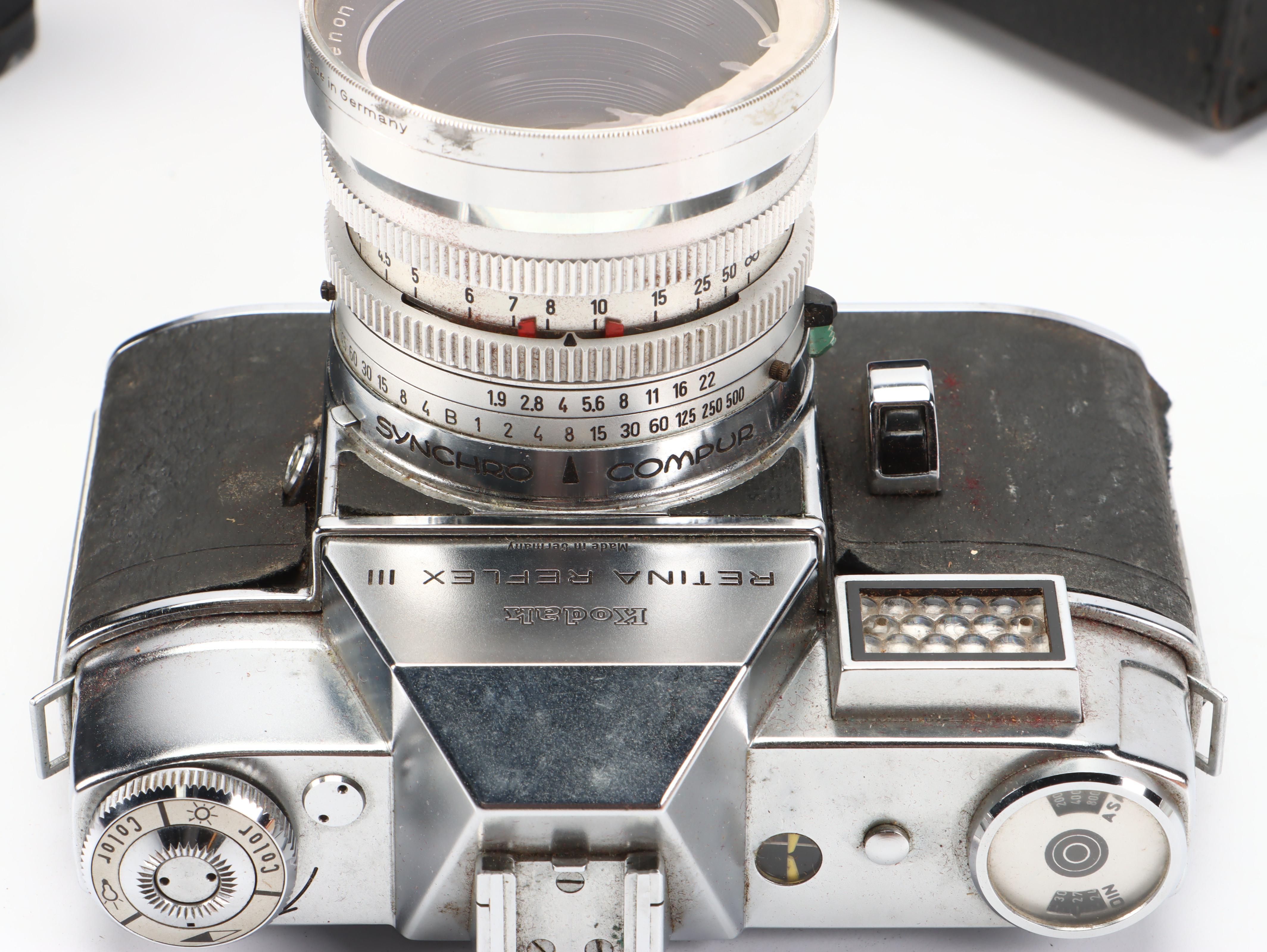 Kodak Retina Reflex III and Pentax SLR Camera with Lenses, Cases and More