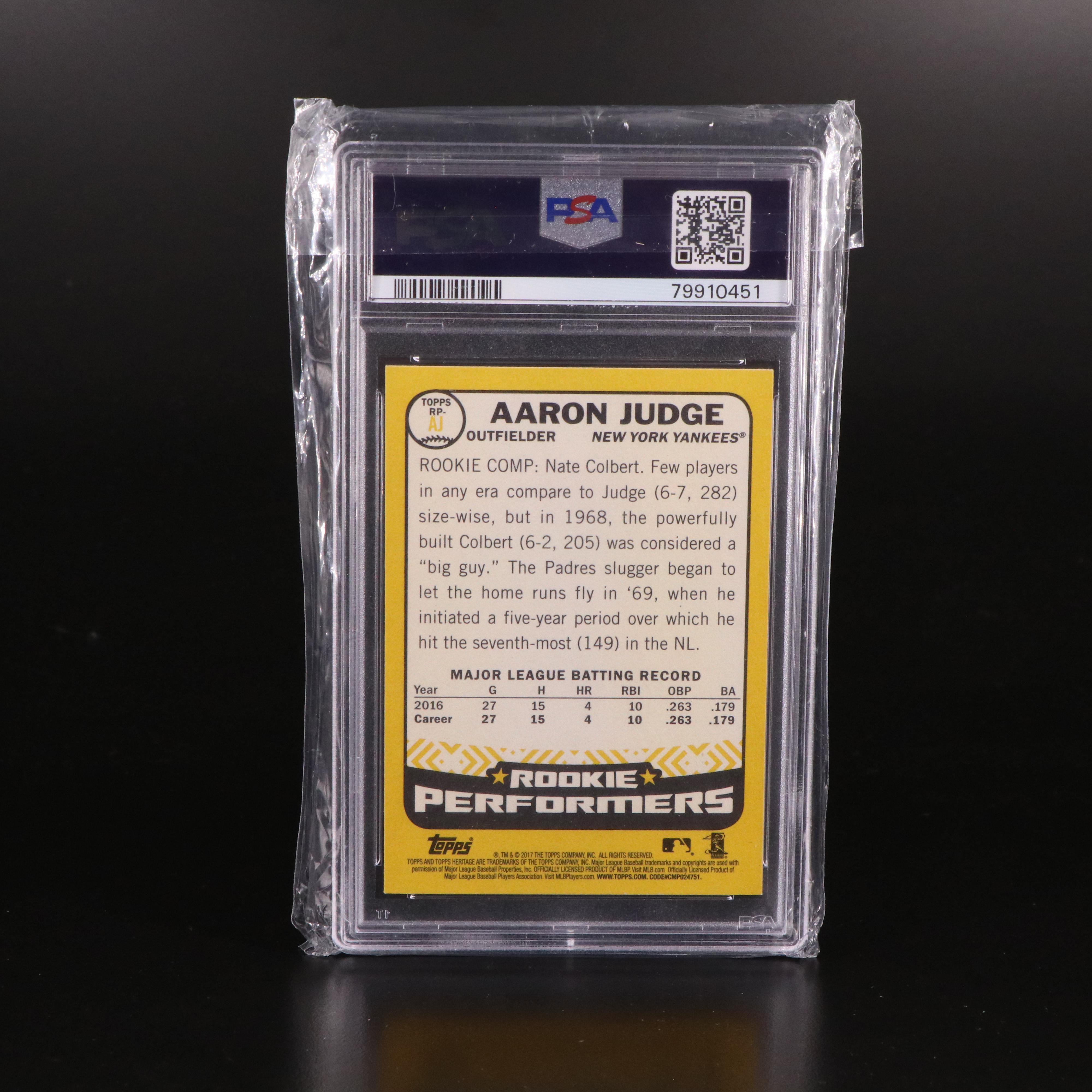 Aaron Judge Baseball Cards Featuring PSA Graded Rookie Performers and More