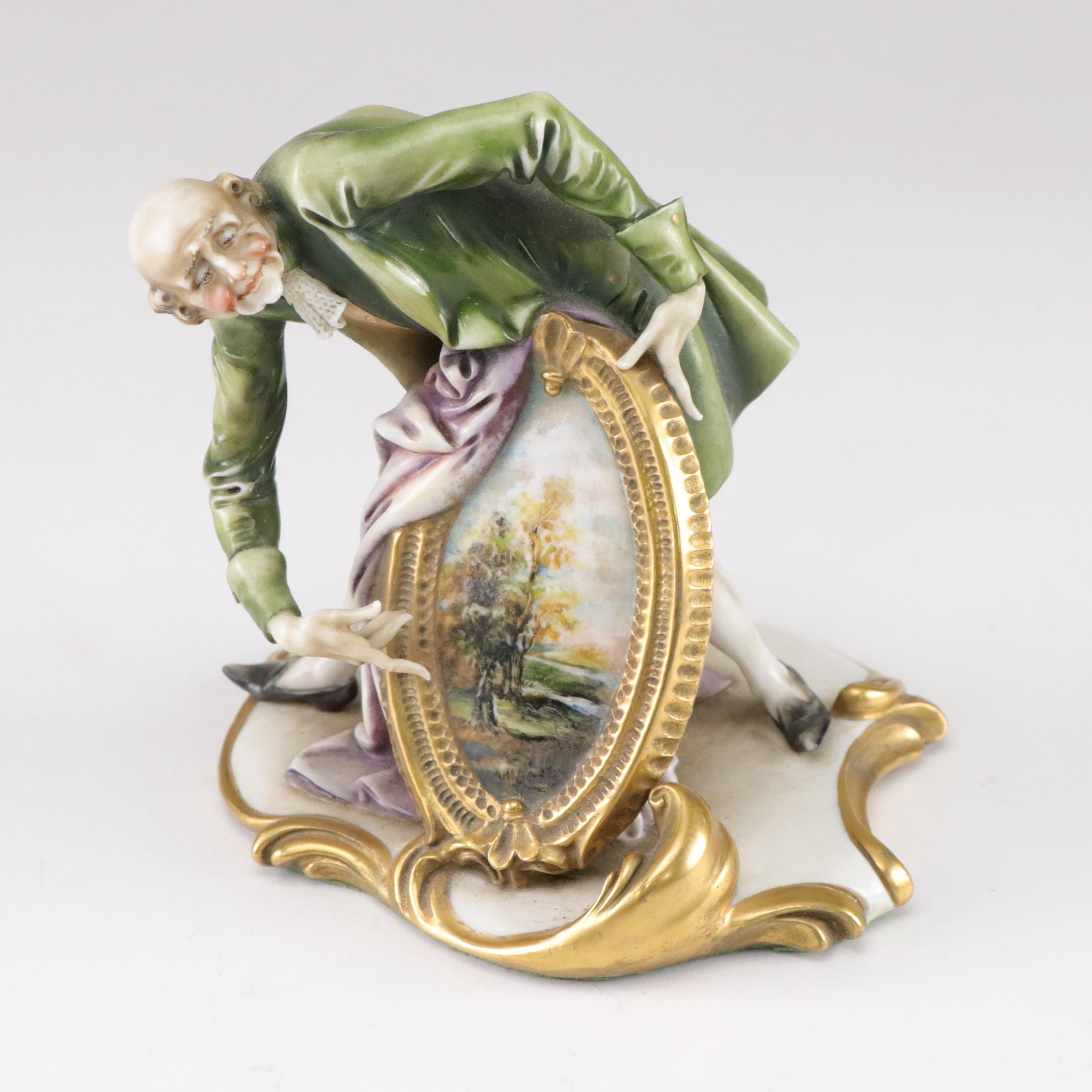 Hand-Painted Antonio Borsato "Antiquarian" Porcelain Figurine