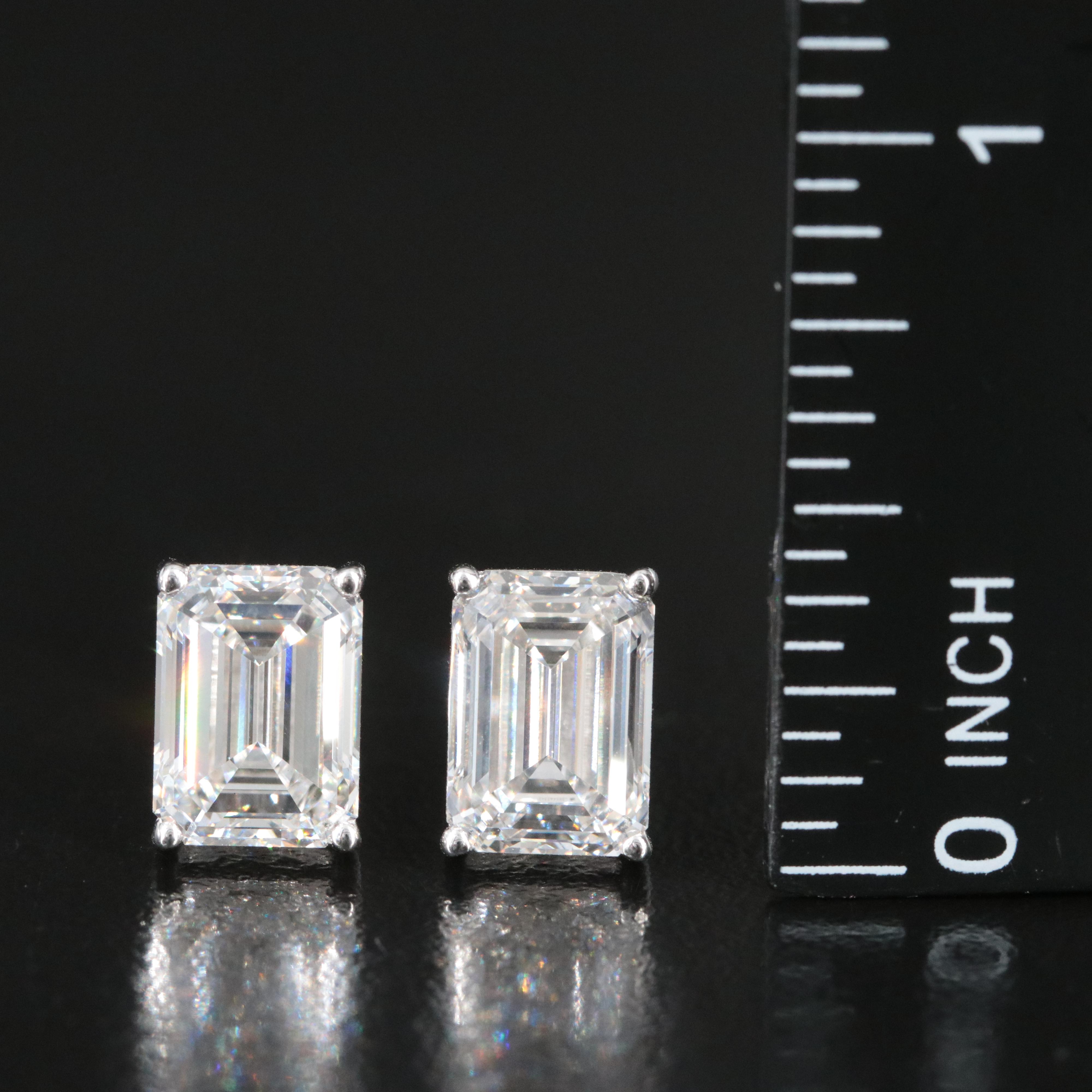 Platinum 6.19 CTW Lab Grown Diamond Solitaire Stud Earrings with IGI Reports