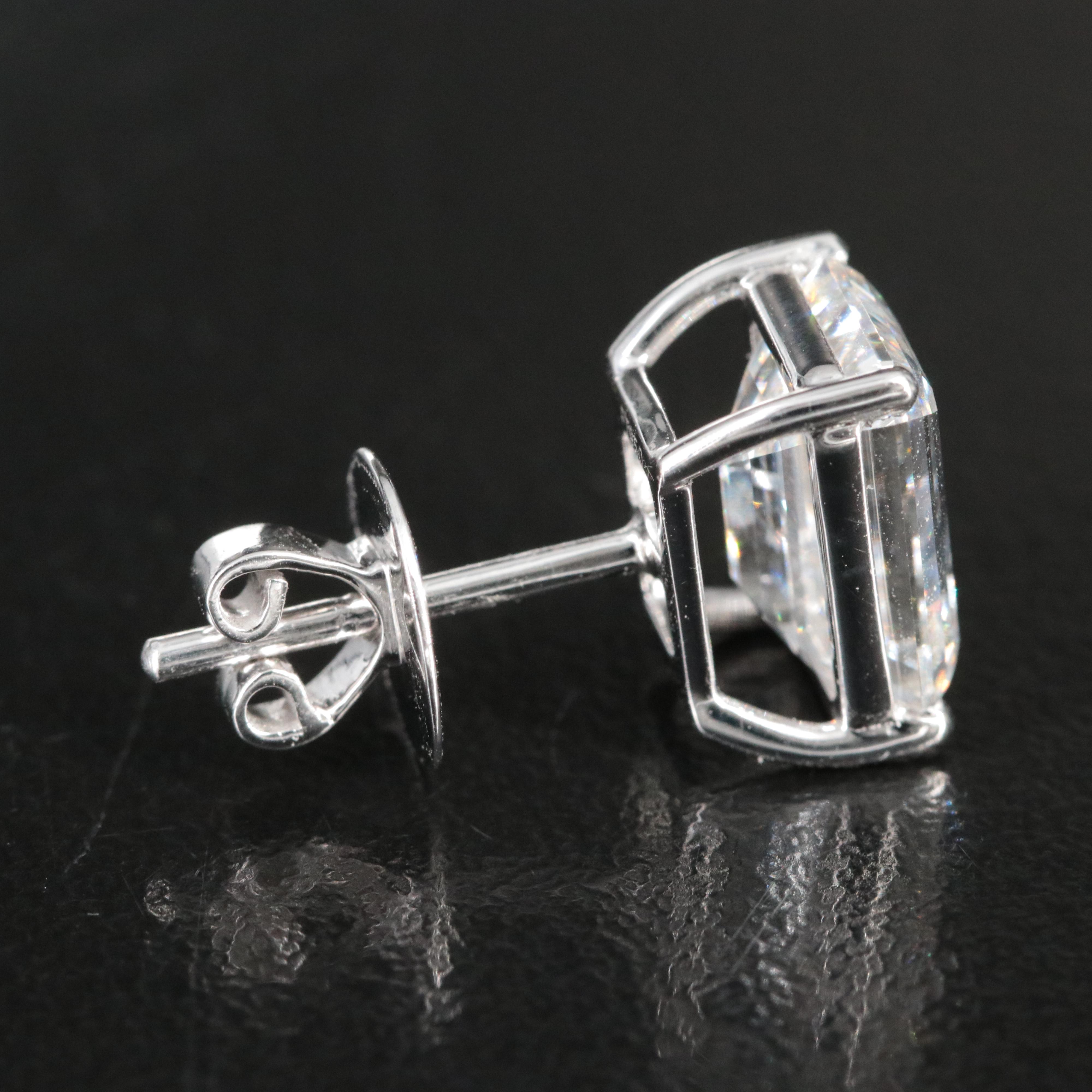 Platinum 6.19 CTW Lab Grown Diamond Solitaire Stud Earrings with IGI Reports