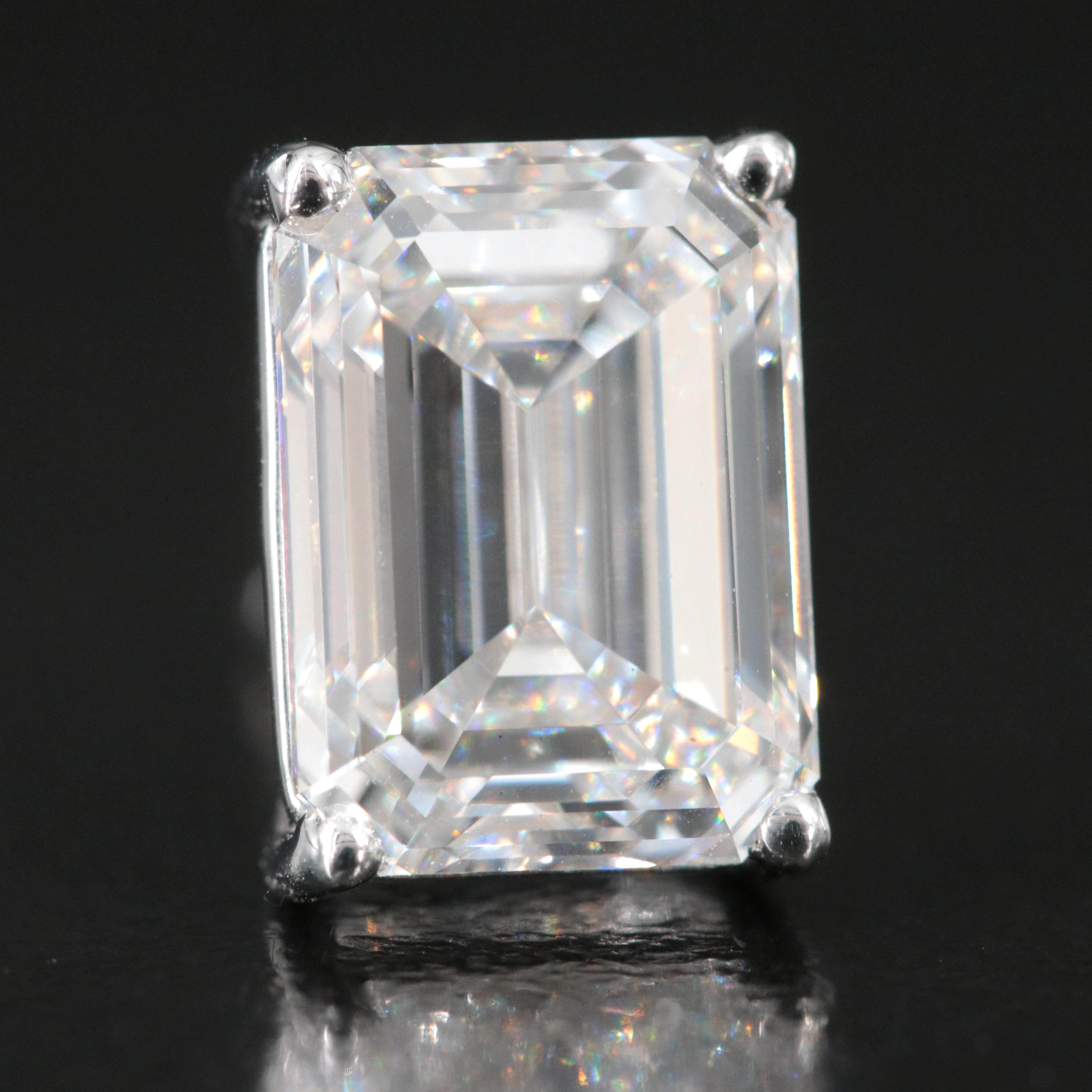 Platinum 6.19 CTW Lab Grown Diamond Solitaire Stud Earrings with IGI Reports