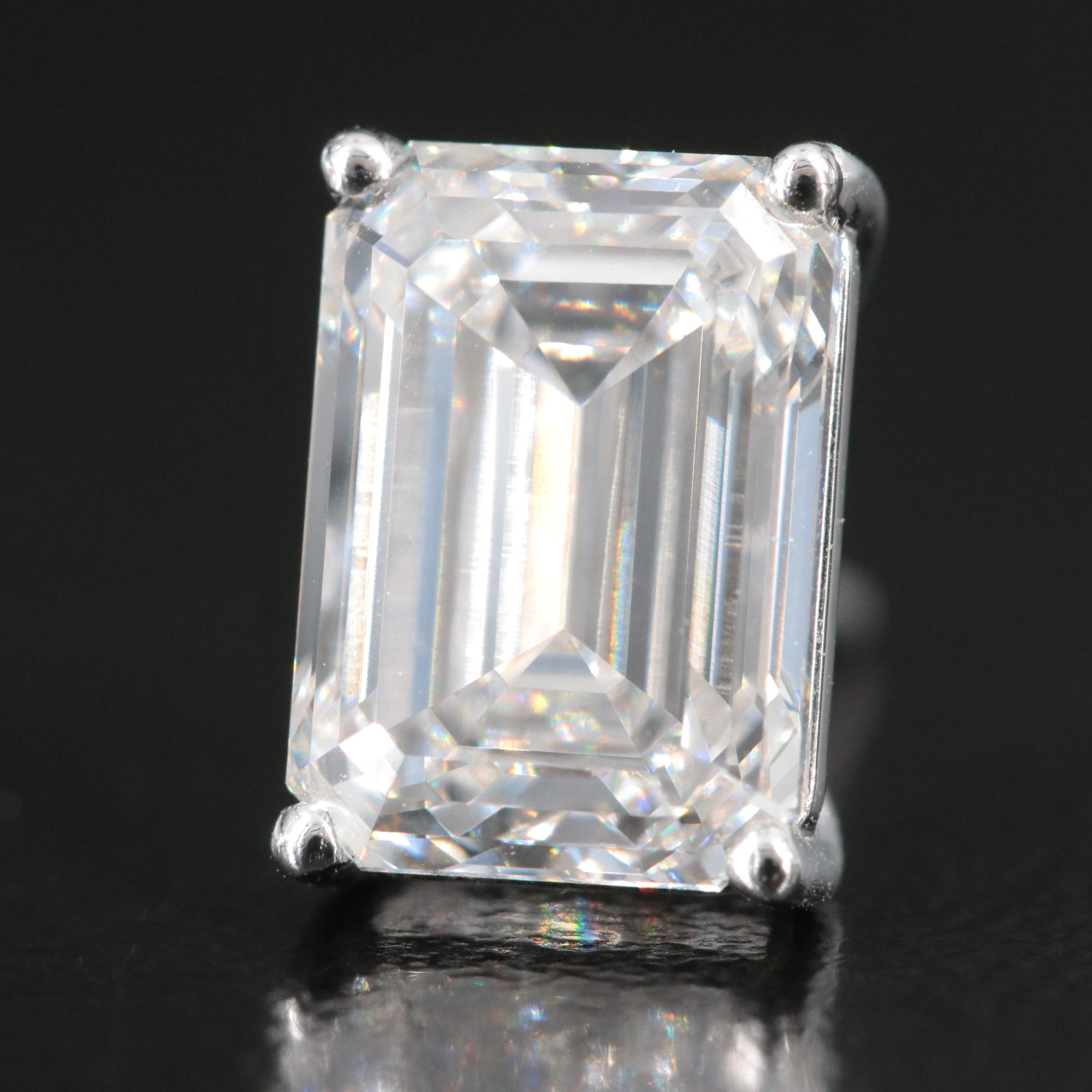 Platinum 6.19 CTW Lab Grown Diamond Solitaire Stud Earrings with IGI Reports