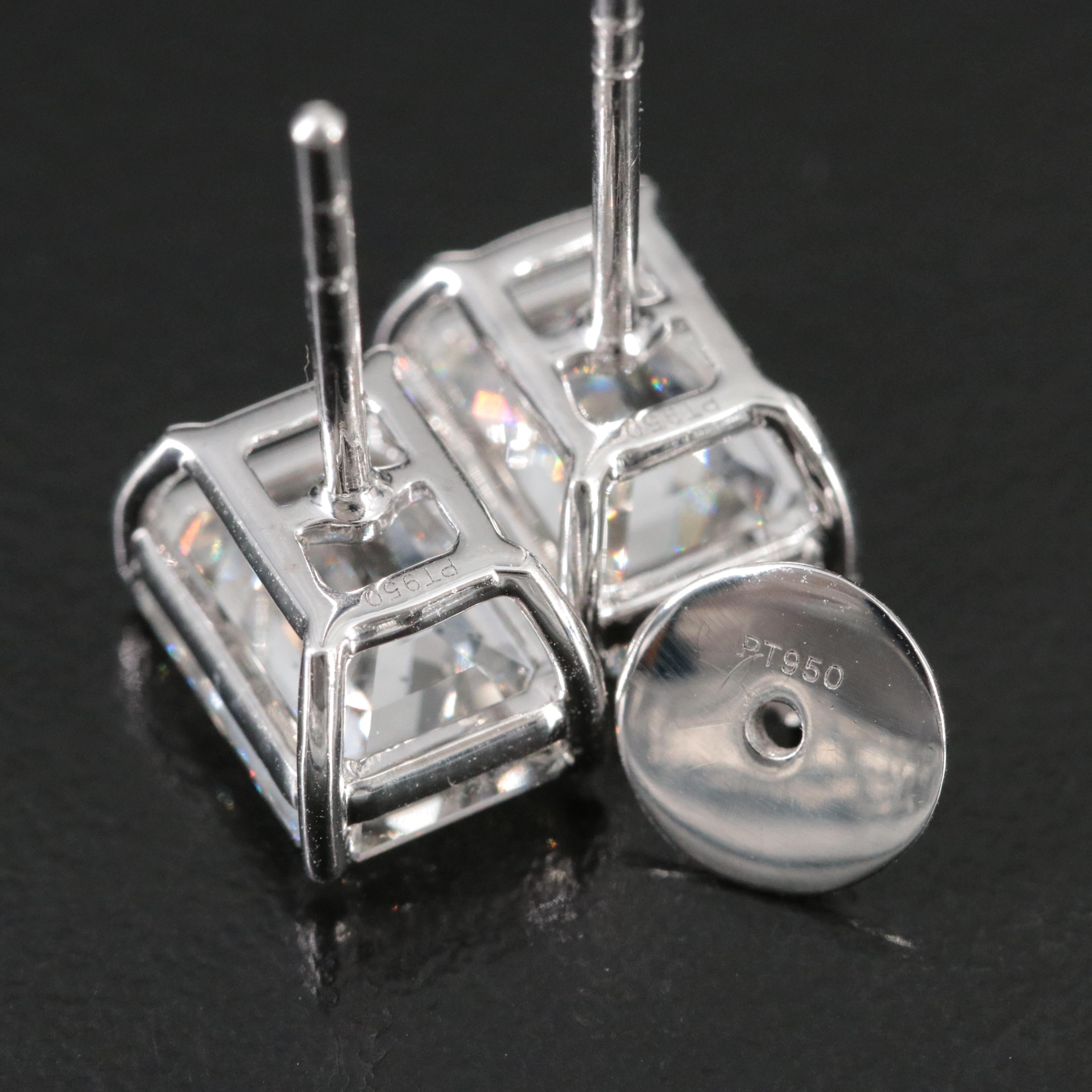 Platinum 6.19 CTW Lab Grown Diamond Solitaire Stud Earrings with IGI Reports