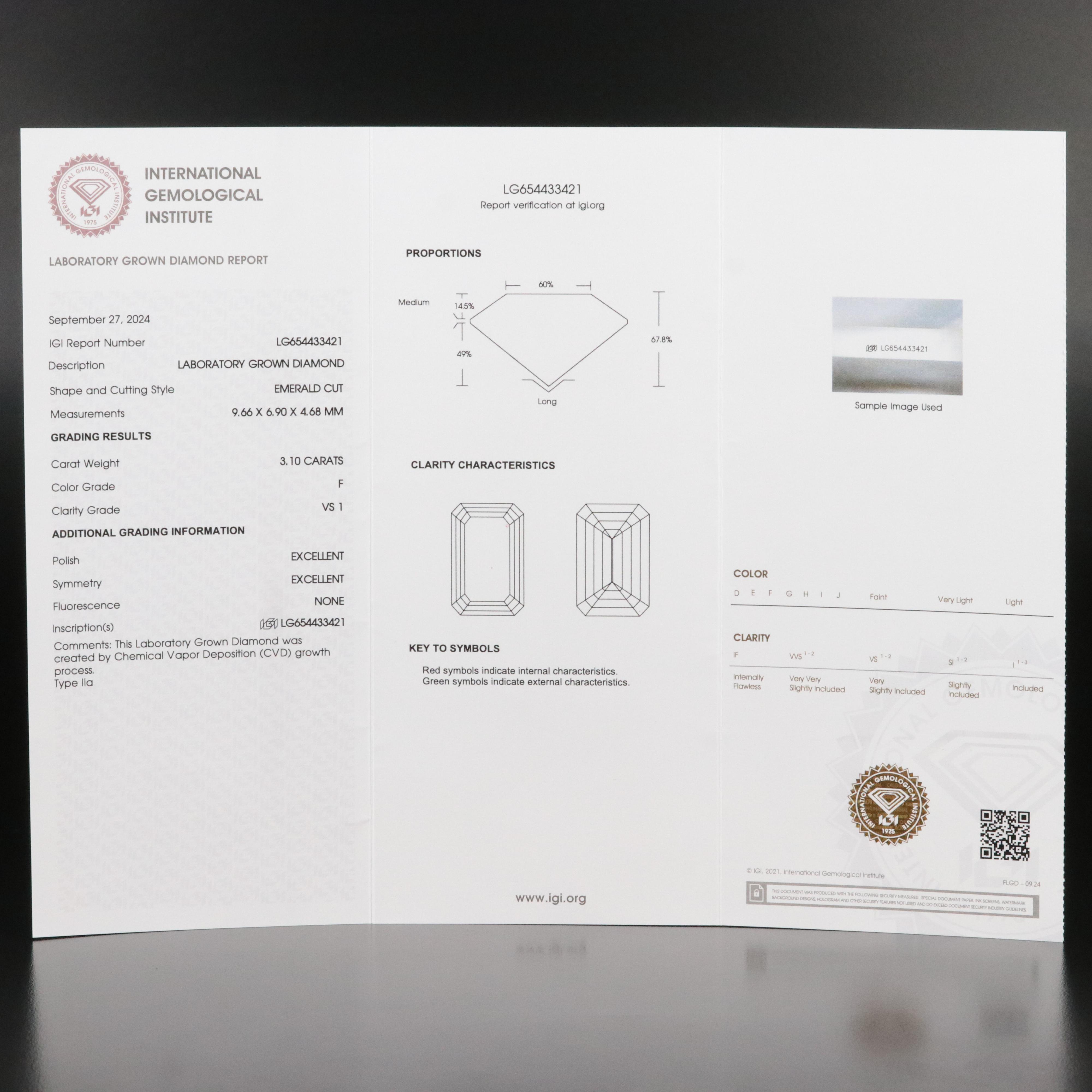 Platinum 6.19 CTW Lab Grown Diamond Solitaire Stud Earrings with IGI Reports