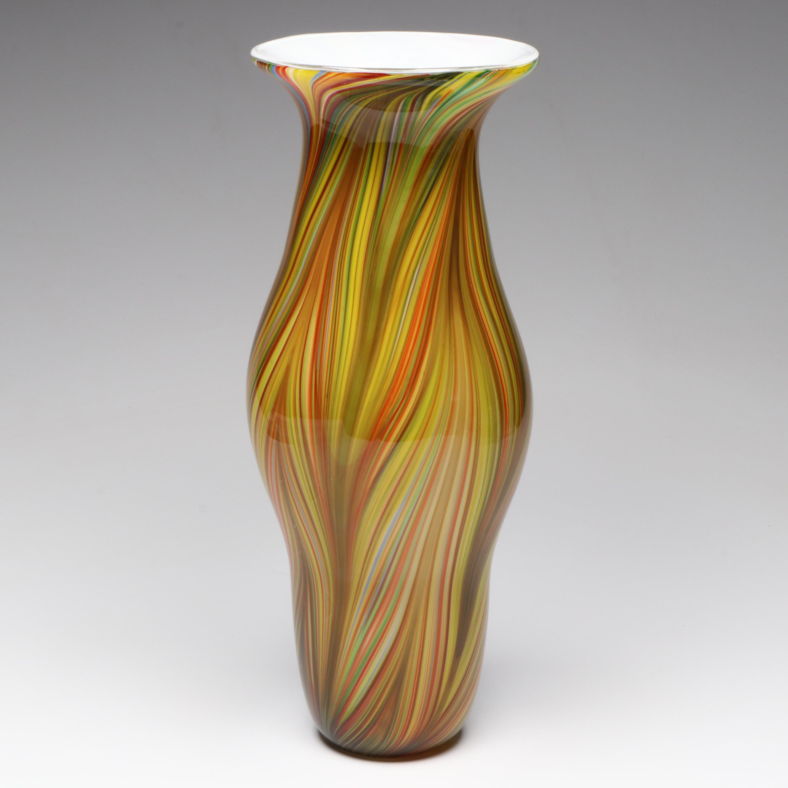 Italian Murano Mid Century Modern Style Art Glass Vase