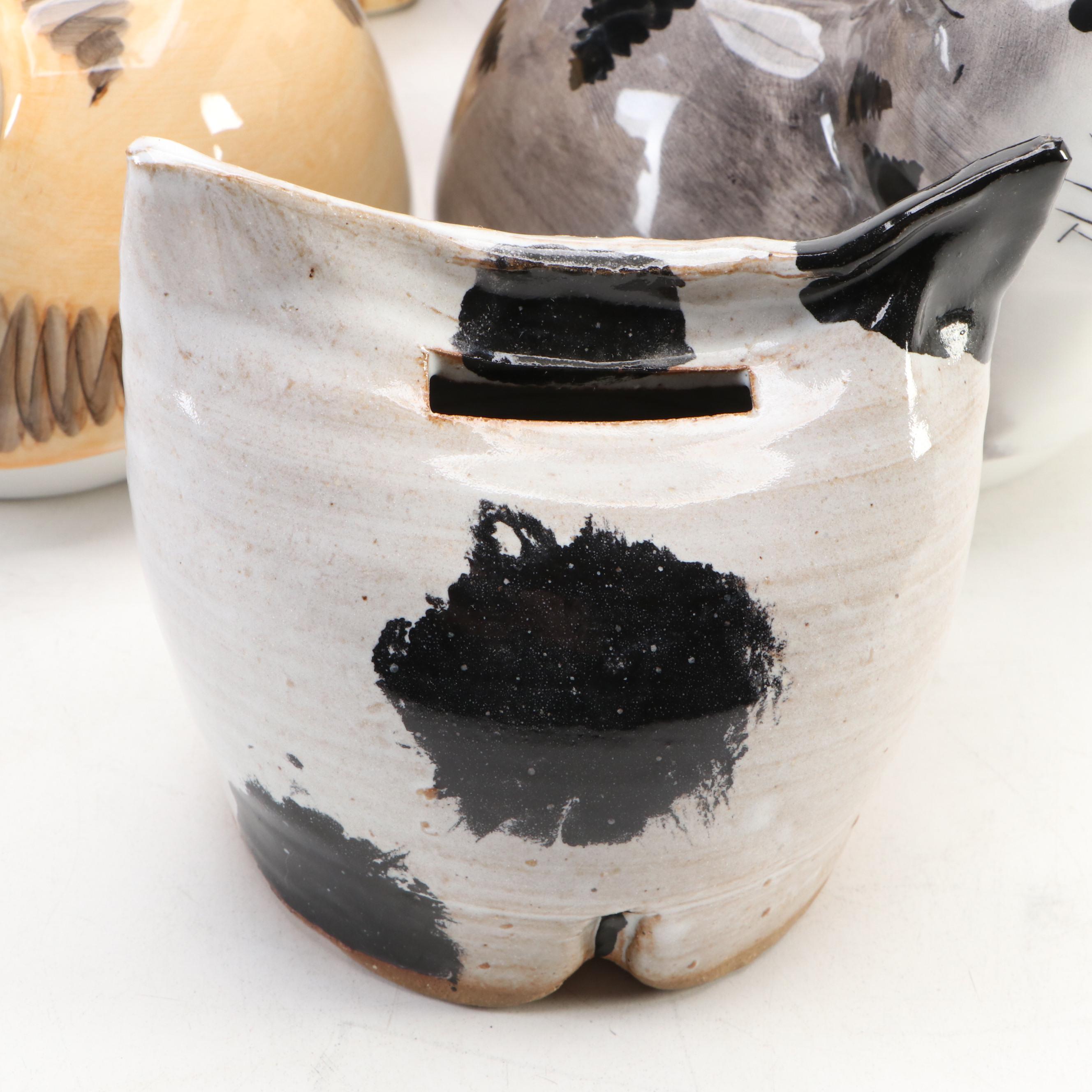 Ceramic Cat Shaped Tea for One Sets with Other Figurines and Decor
