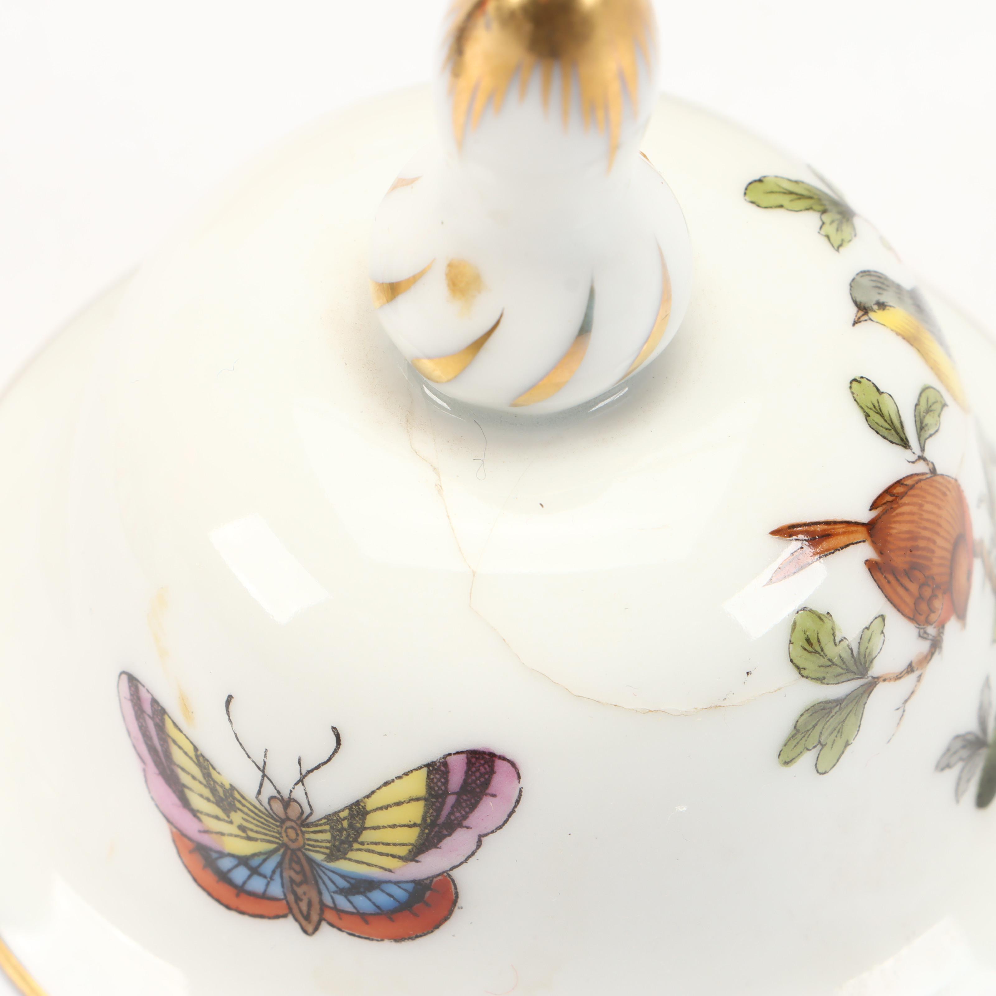 Herend Porcelain "Rothschild Bird" with Other Bells and Decor