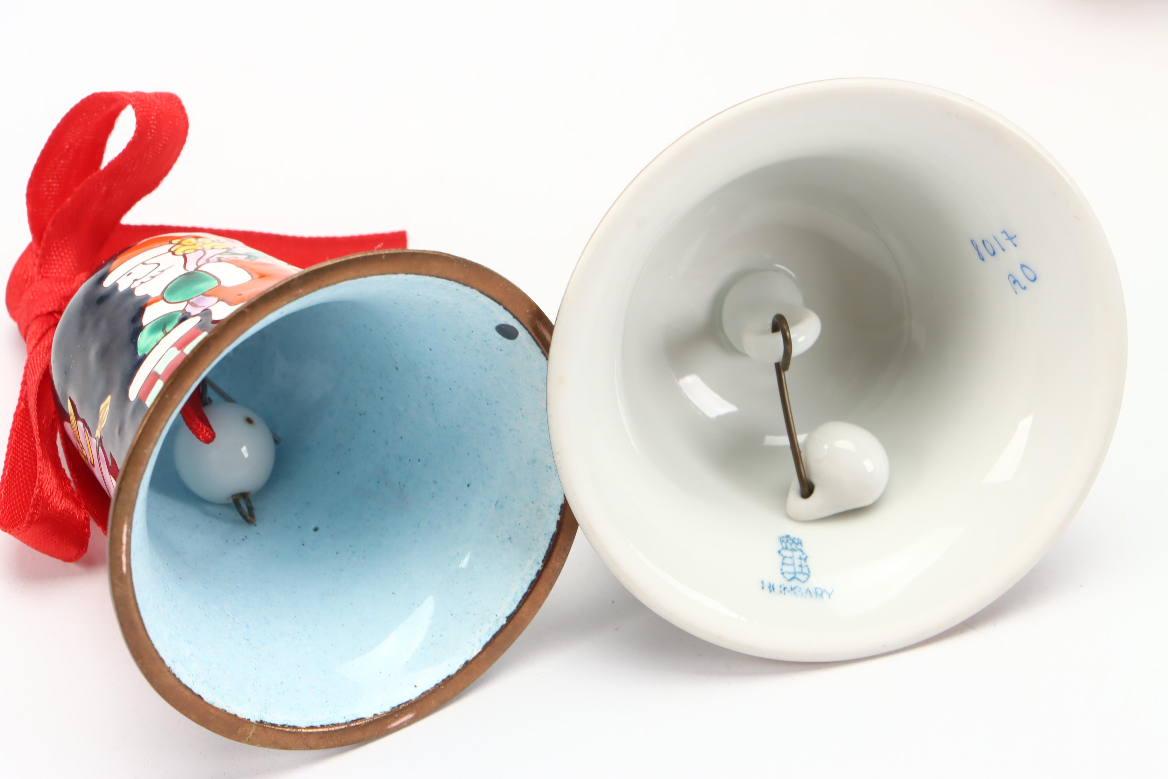 Herend Porcelain "Rothschild Bird" with Other Bells and Decor