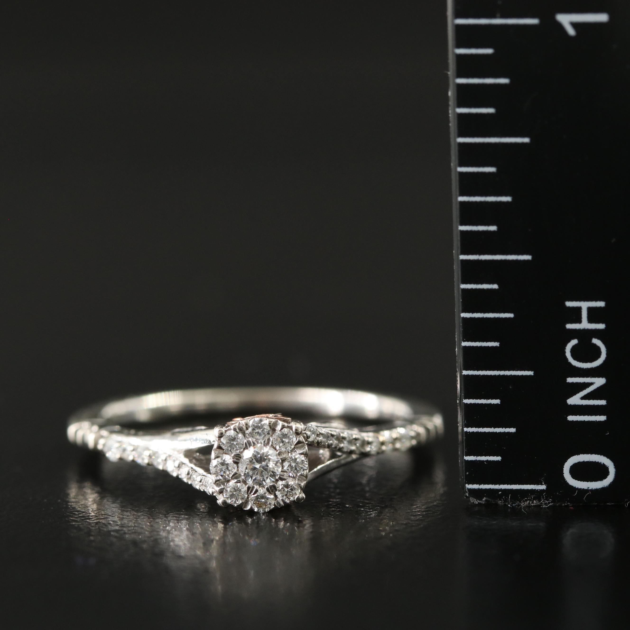 Enchanted Disney Belle 10K 0.25 CTW Diamond Ring with Rose Gold Accents