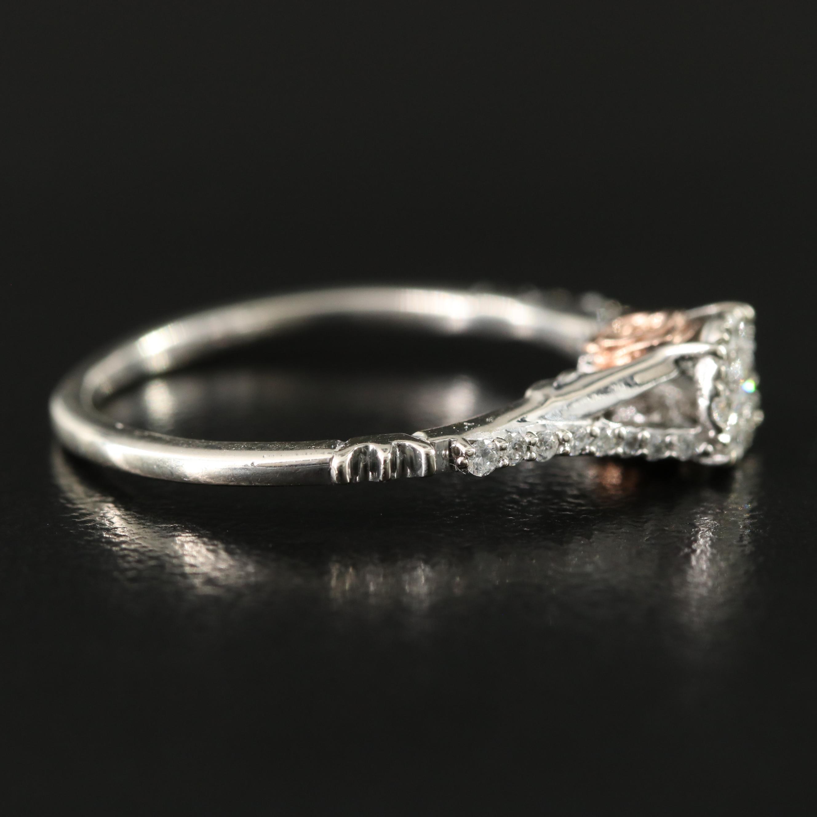 Enchanted Disney Belle 10K 0.25 CTW Diamond Ring with Rose Gold Accents