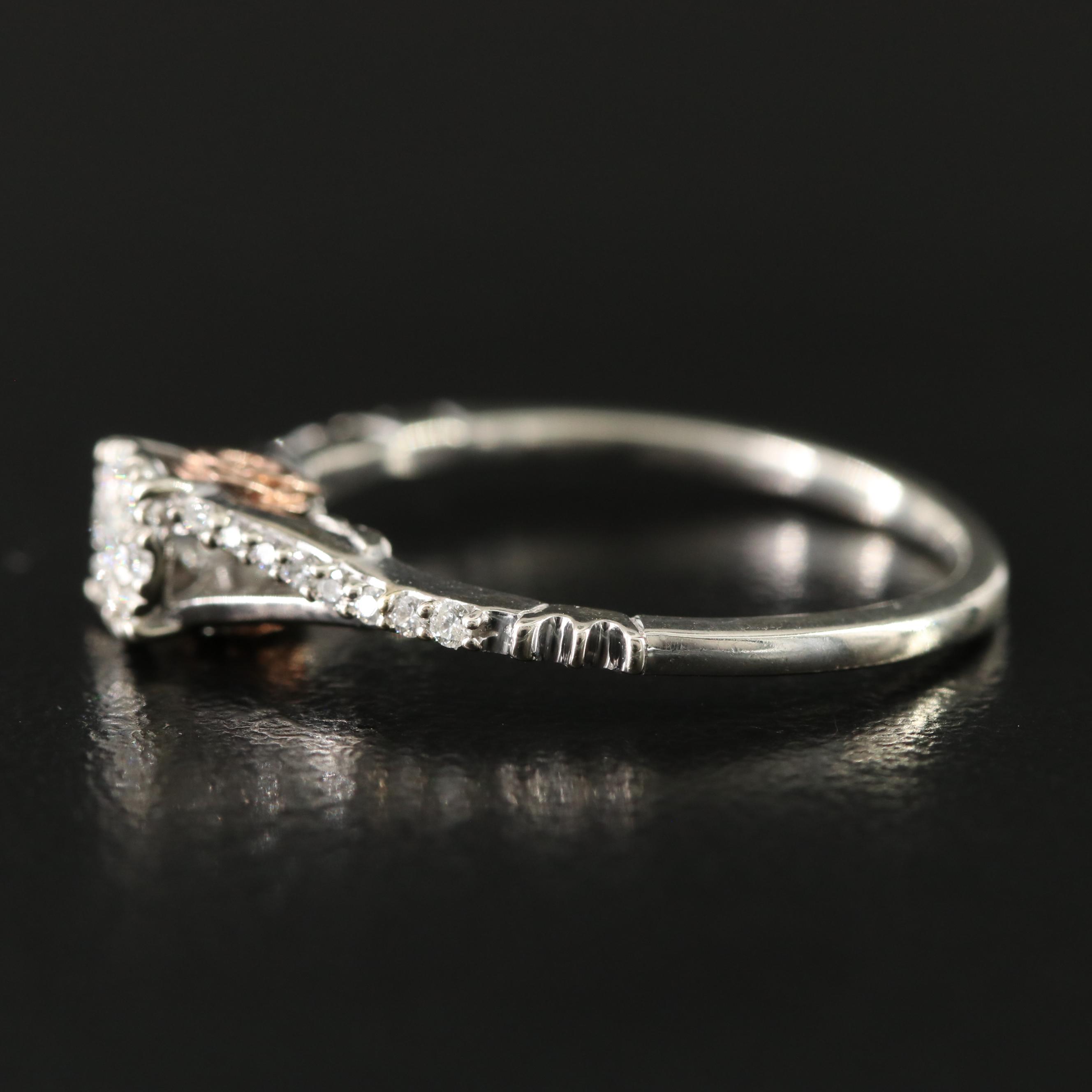 Enchanted Disney Belle 10K 0.25 CTW Diamond Ring with Rose Gold Accents