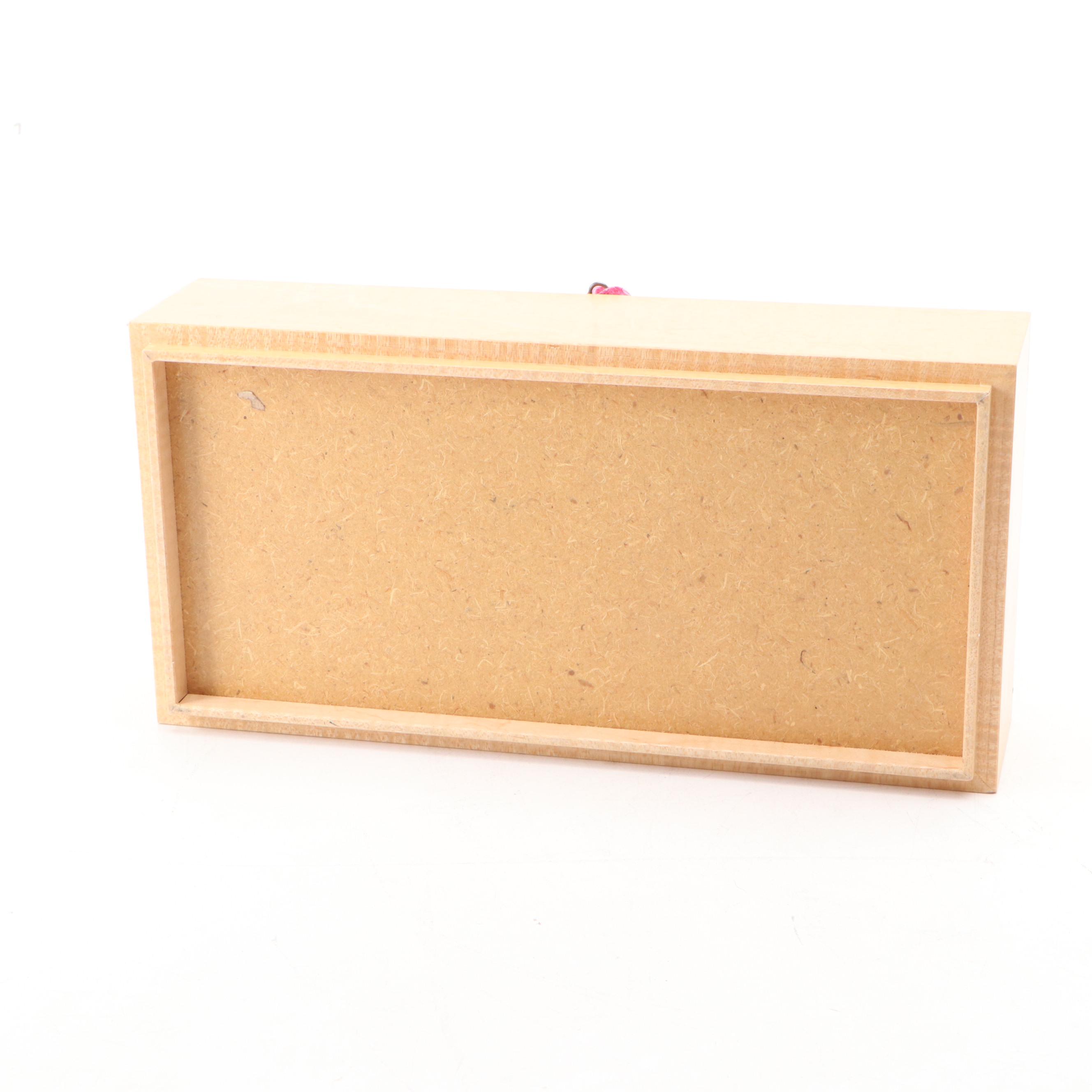 Ceramic Vase with Floral Reliefs, Copper Lidded Urn, and Wooden Hinged Box