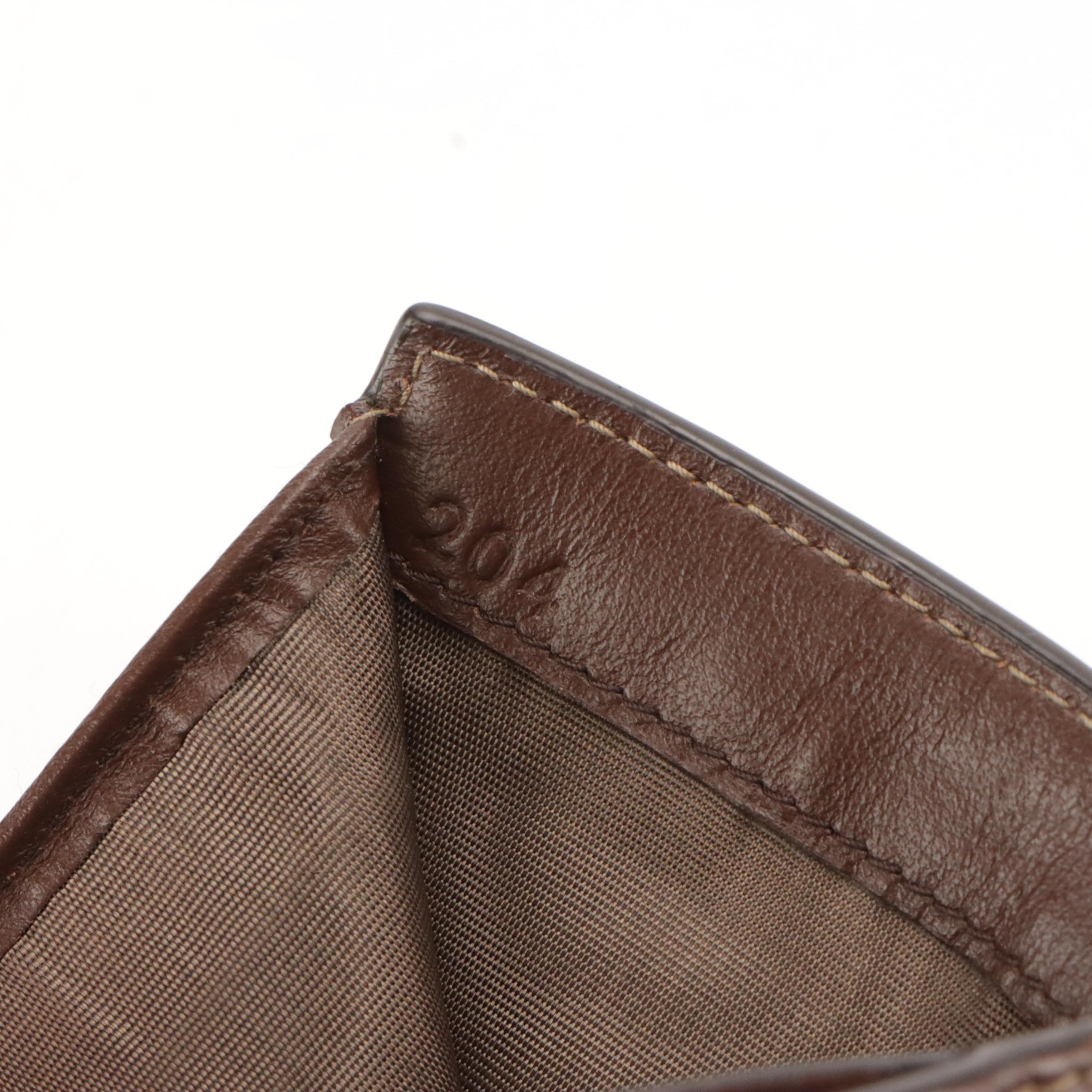 Prada Trifold Compact Wallet in Brown Logo Jacquard and Leather Trim, With Box