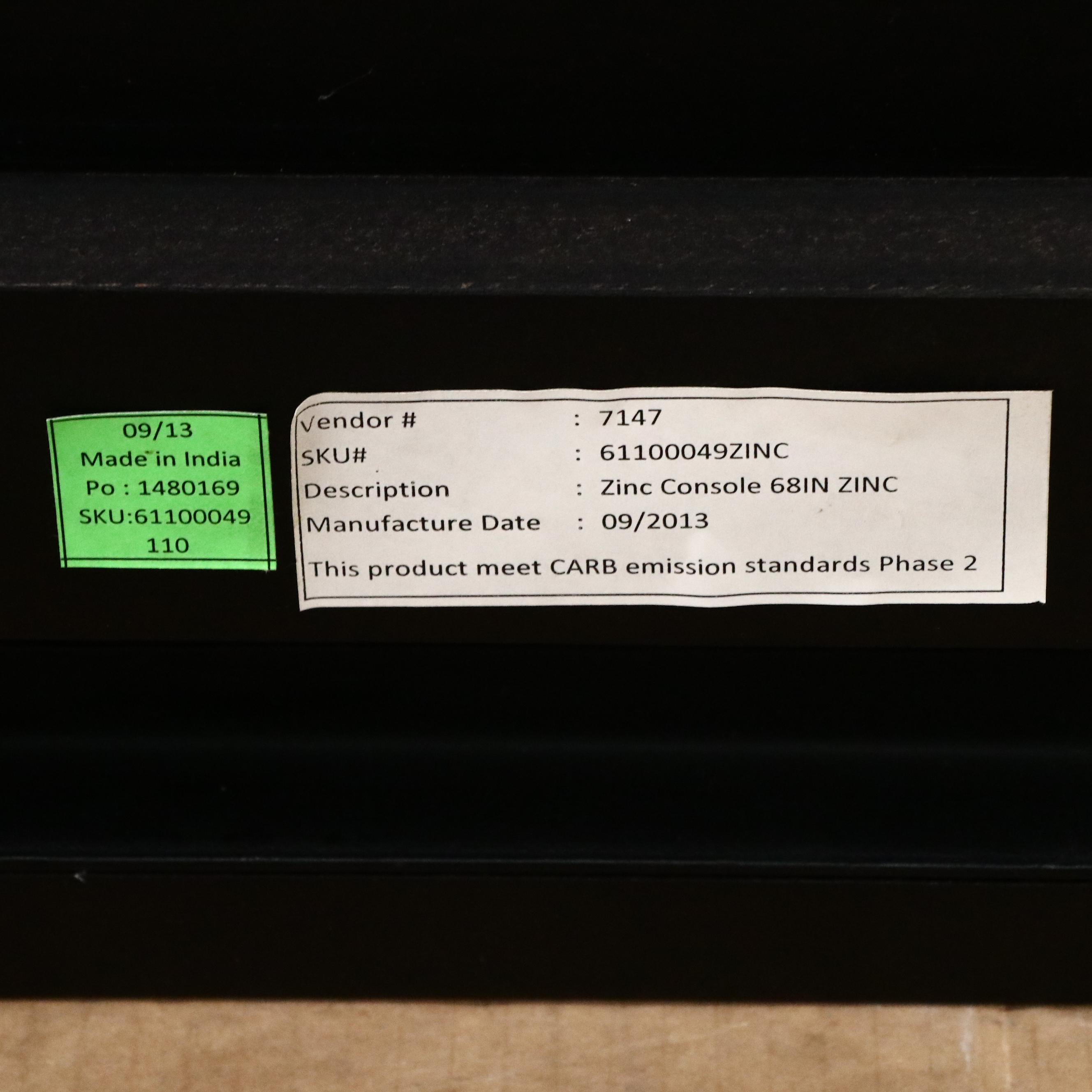 Restoration Hardware "19th C. French Zinc and Cast Iron" Console Table