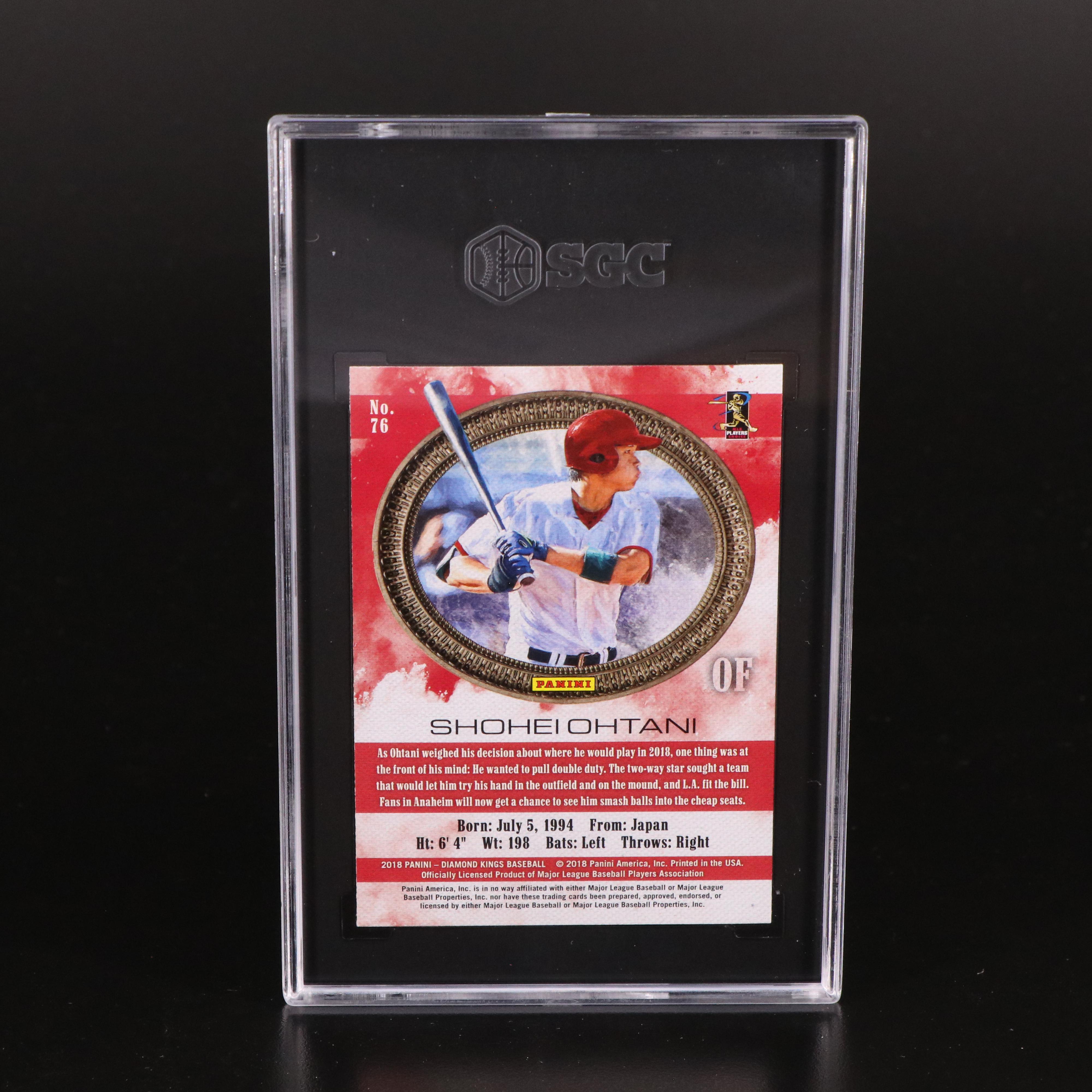 2018 Diamond Kings Shohei Ohtani Rookie Baseball Card Graded SGC 10