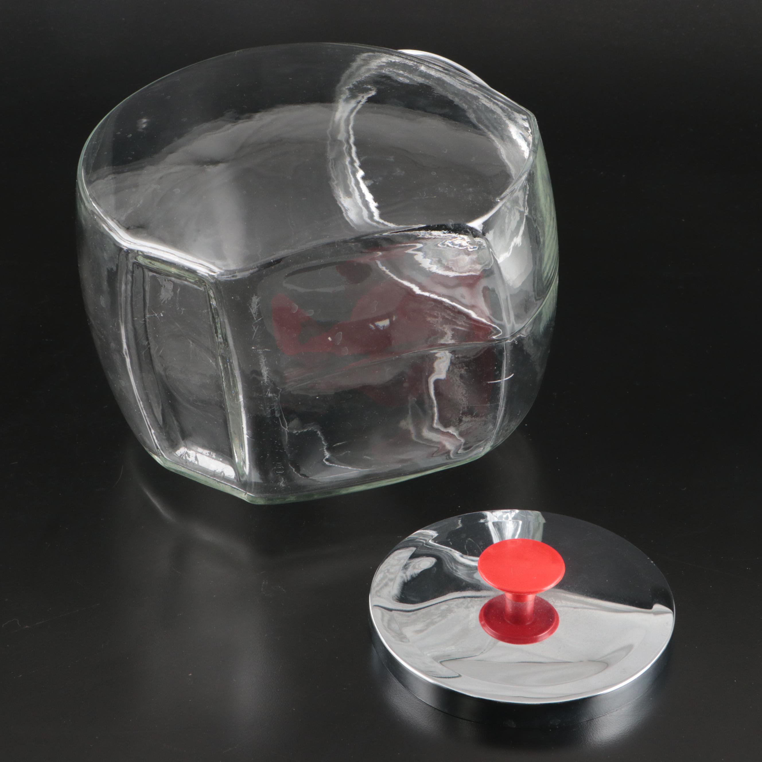 Anchor Hocking Glassware Steel Lidded Canisters and Cookie Jar