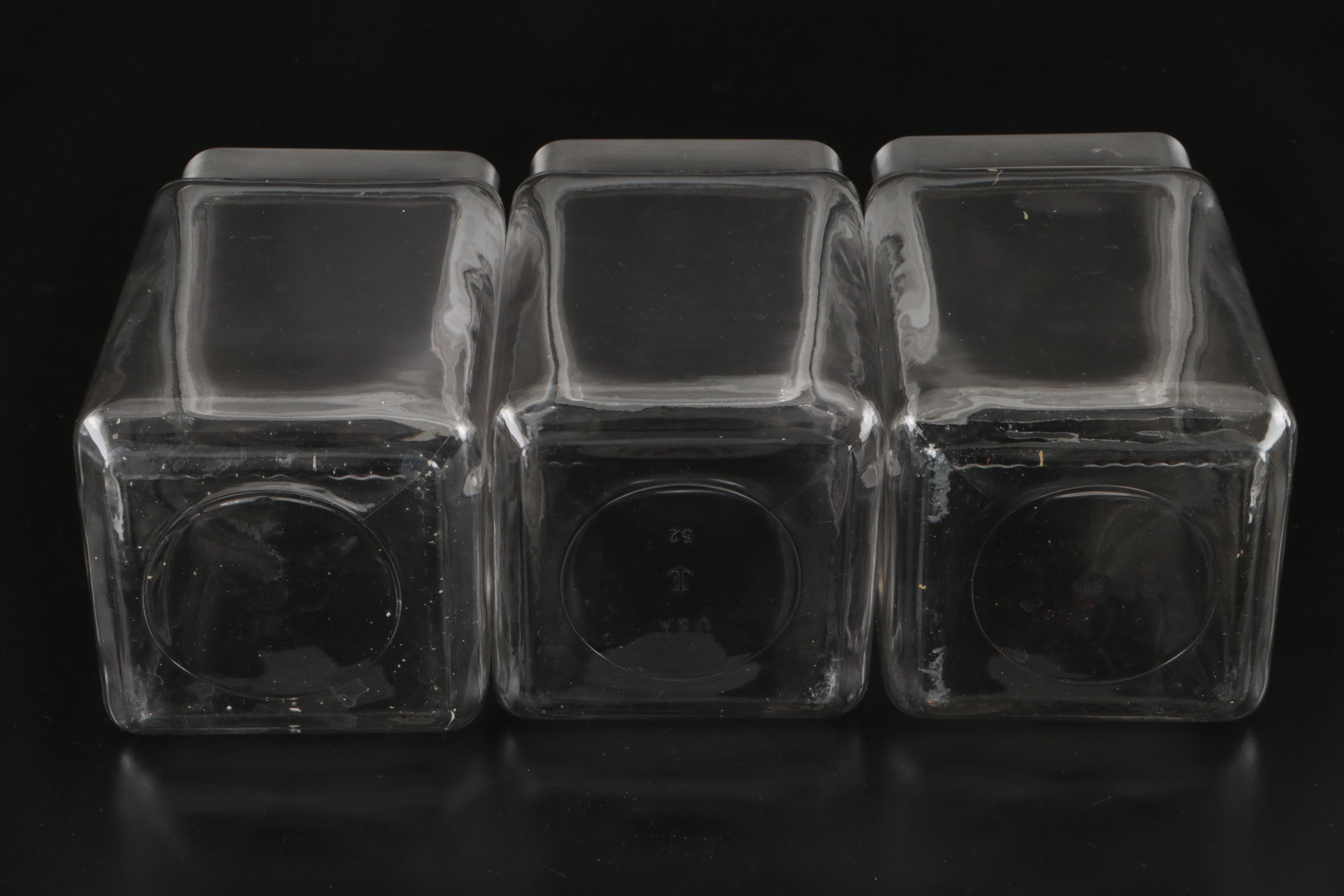 Anchor Hocking Glassware Steel Lidded Canisters and Cookie Jar