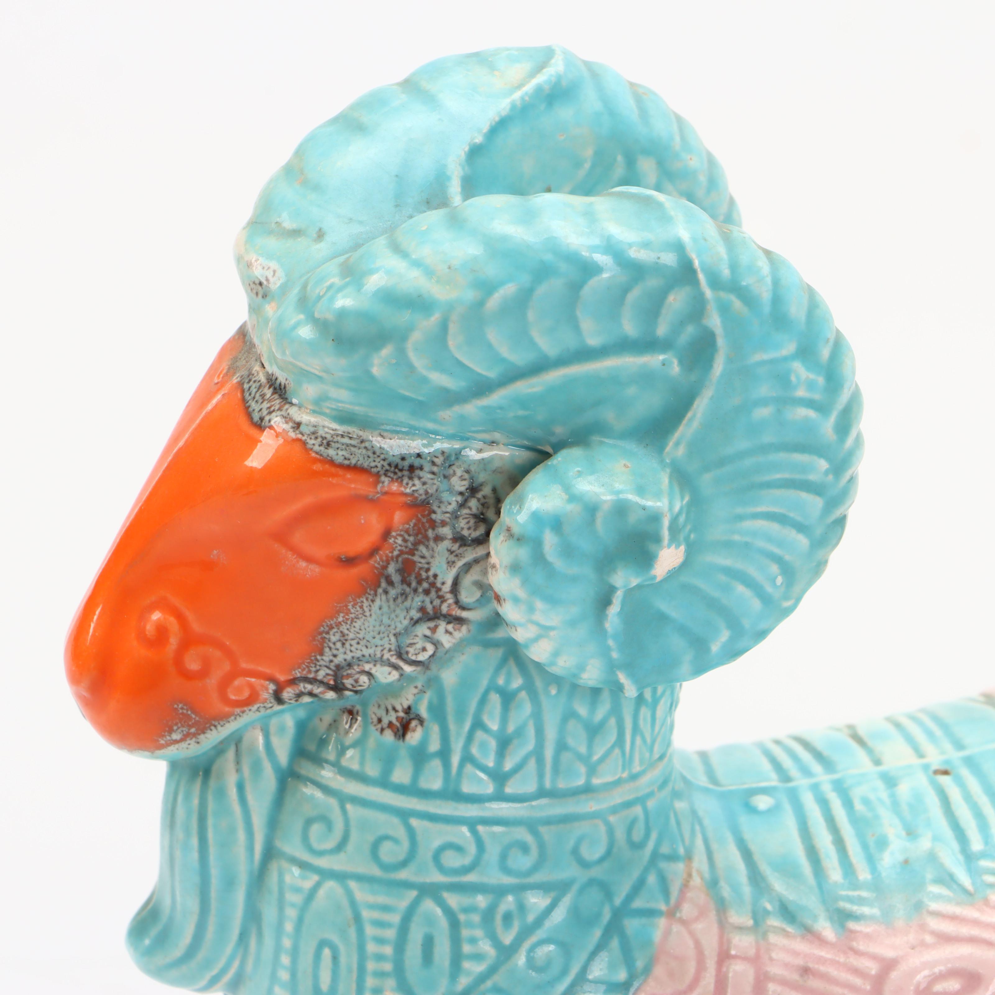 Macy's The Cellar Italian Women Shaped Trivets and Gonder Pottery Ram