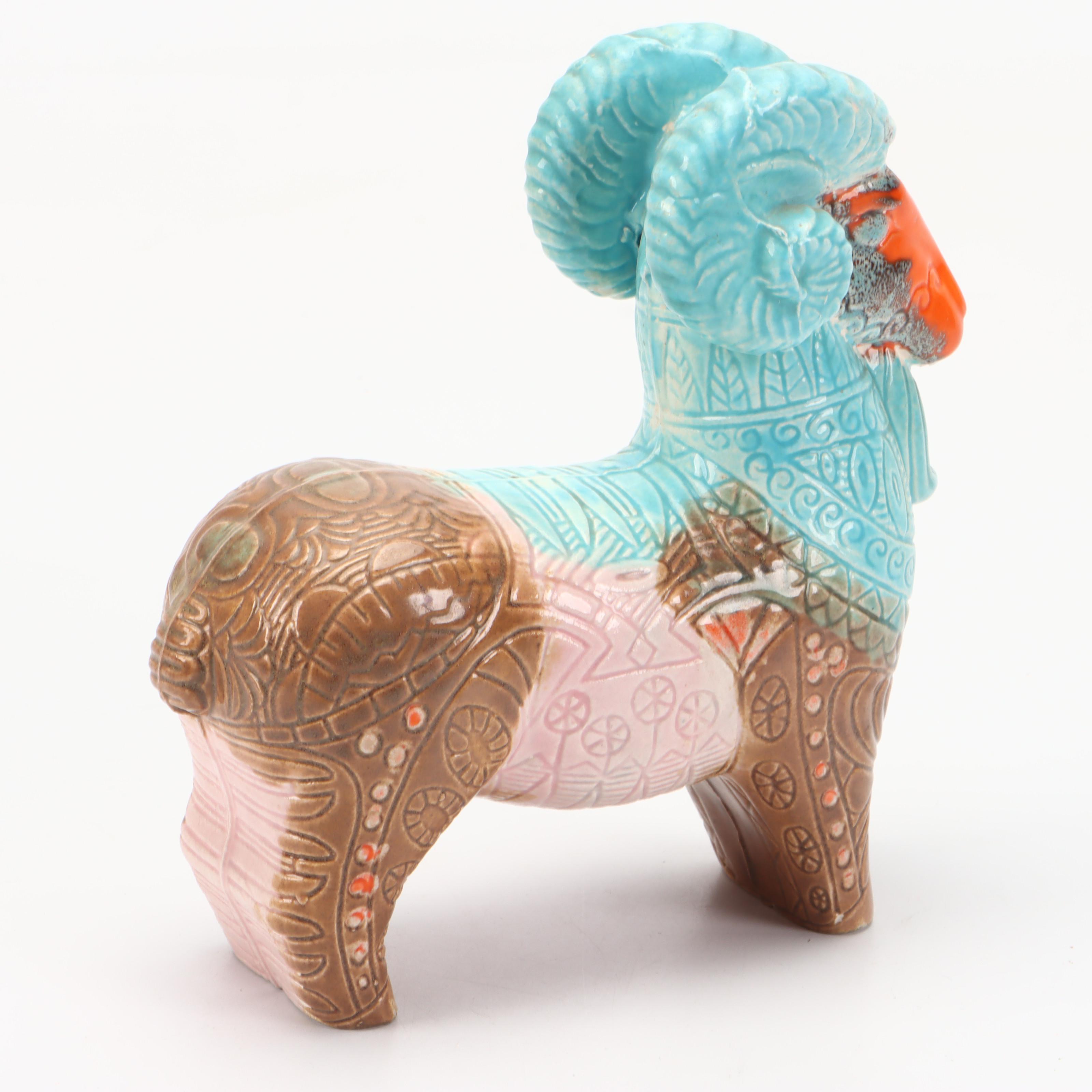 Macy's The Cellar Italian Women Shaped Trivets and Gonder Pottery Ram