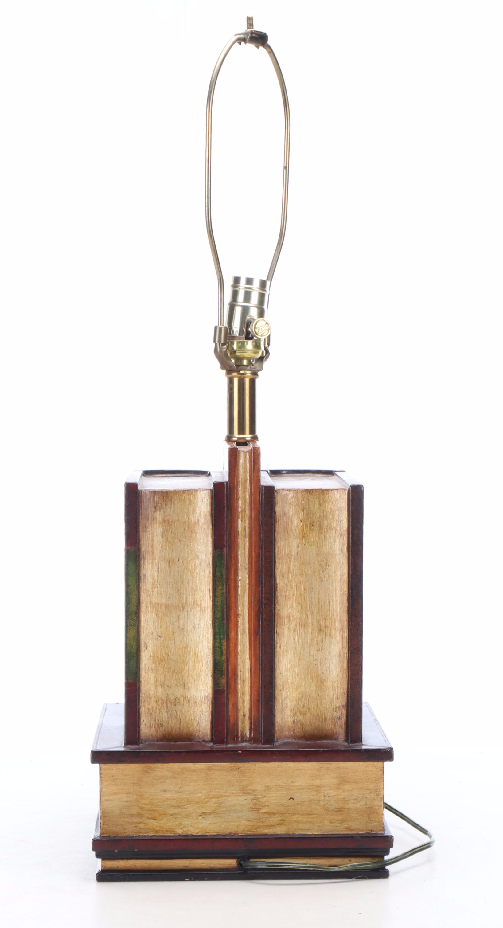 Maitland-Smith Faux Book Stack Table Lamp with Secret Drawers