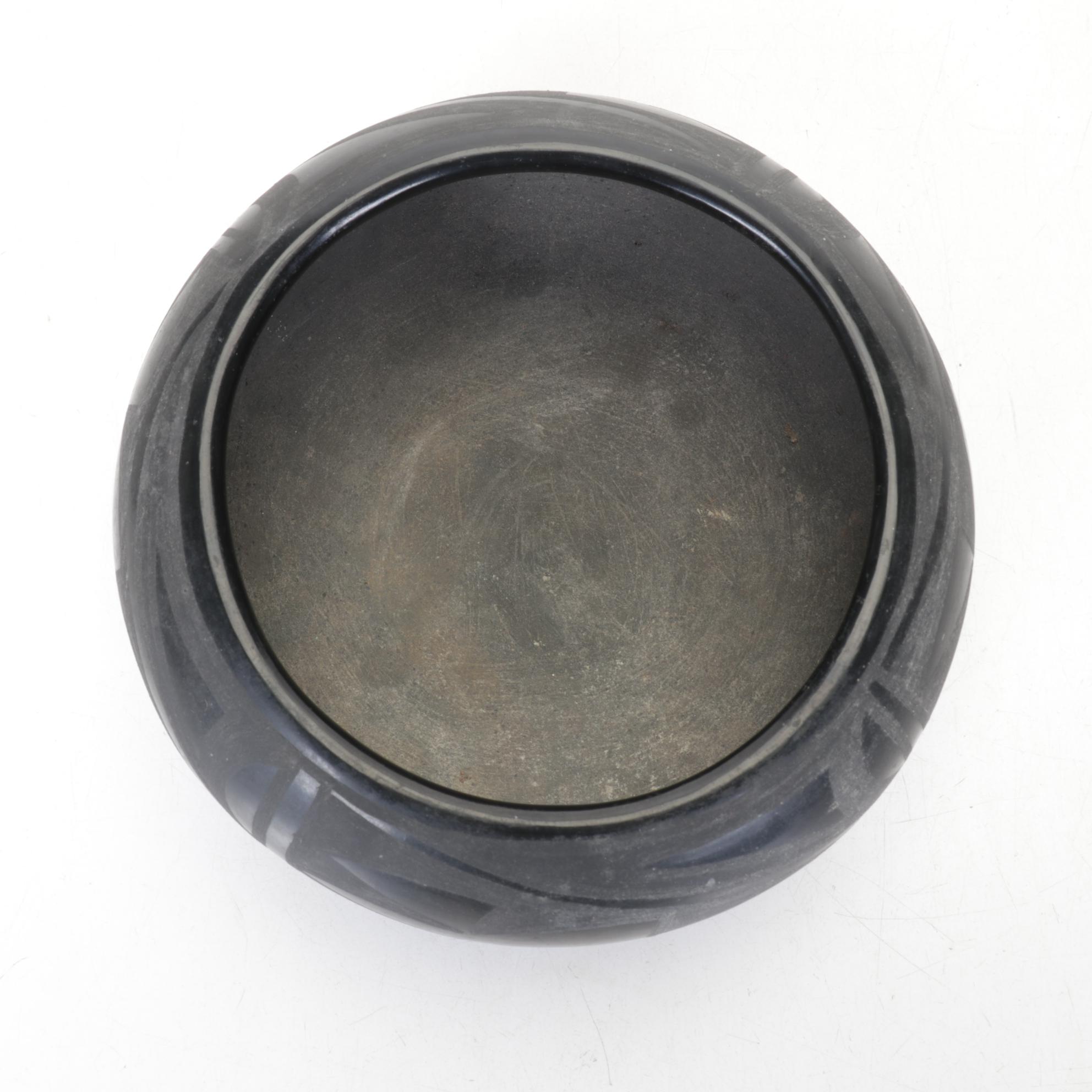 Inca Tumi Ceremonial Knife with Santa Clara Etched Bowl & Mayan Effigy Relief