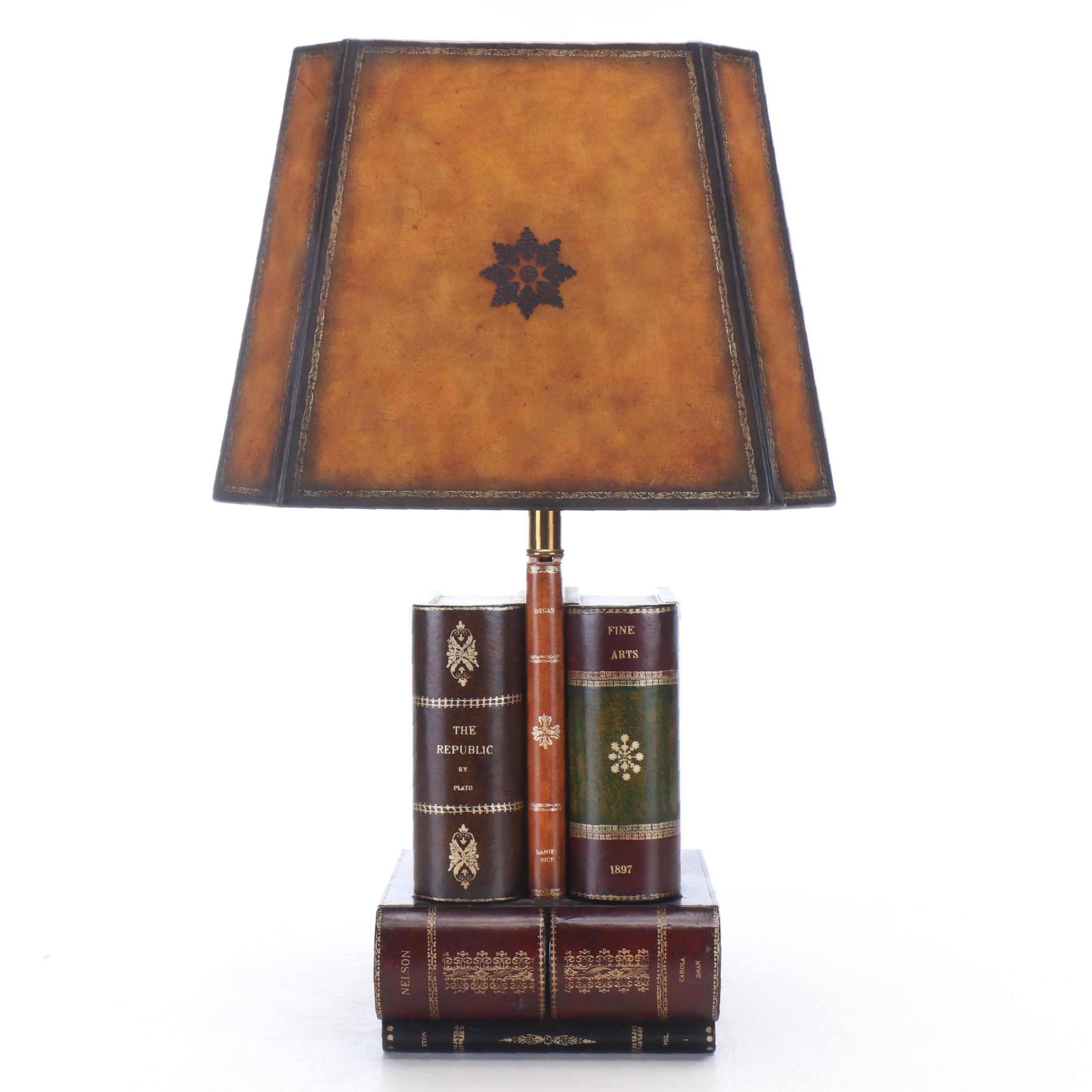Maitland-Smith Faux Book Stack Table Lamp with Secret Drawers