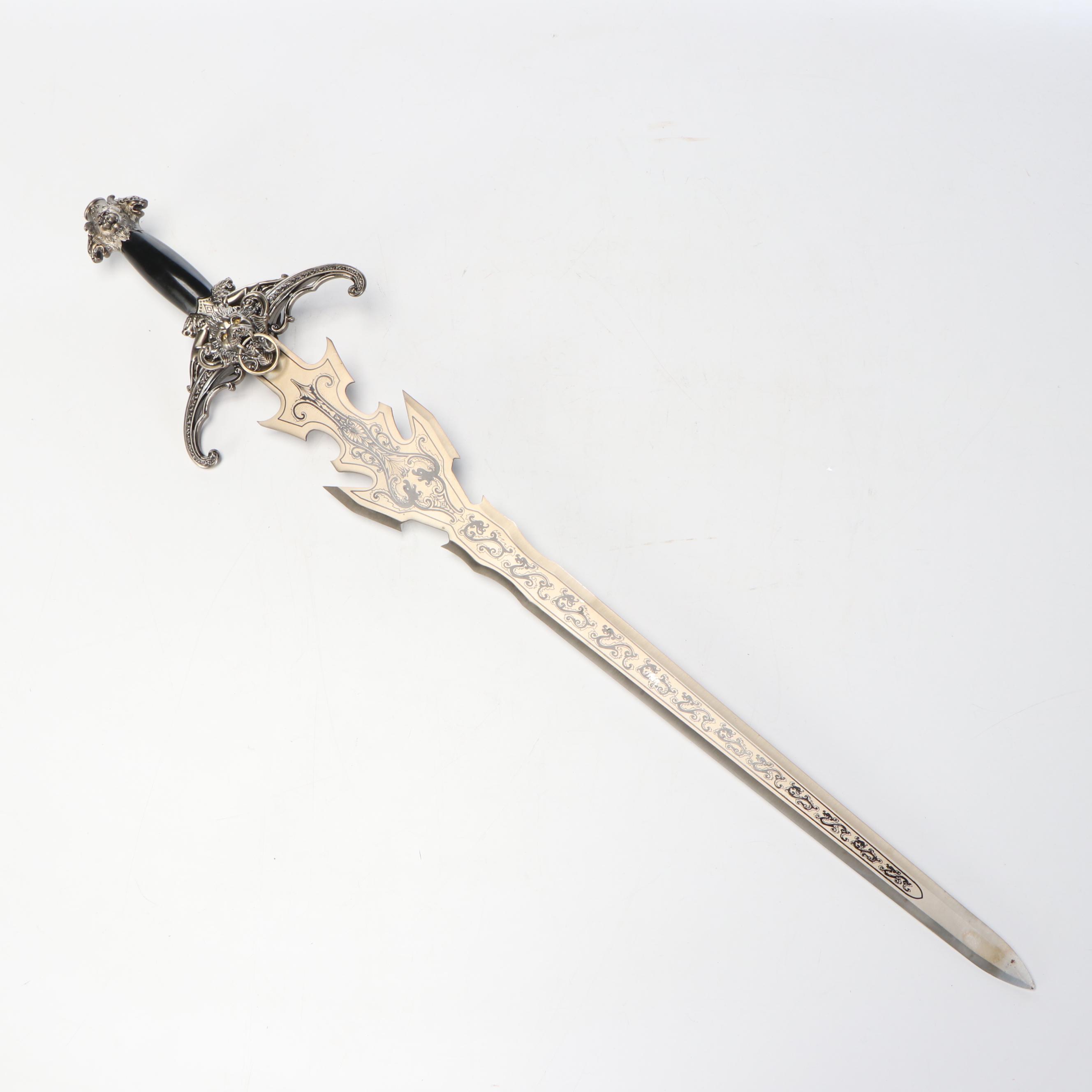 Fantasy Role Play Sword with Ornate Enamel Work and Dragon Hilt