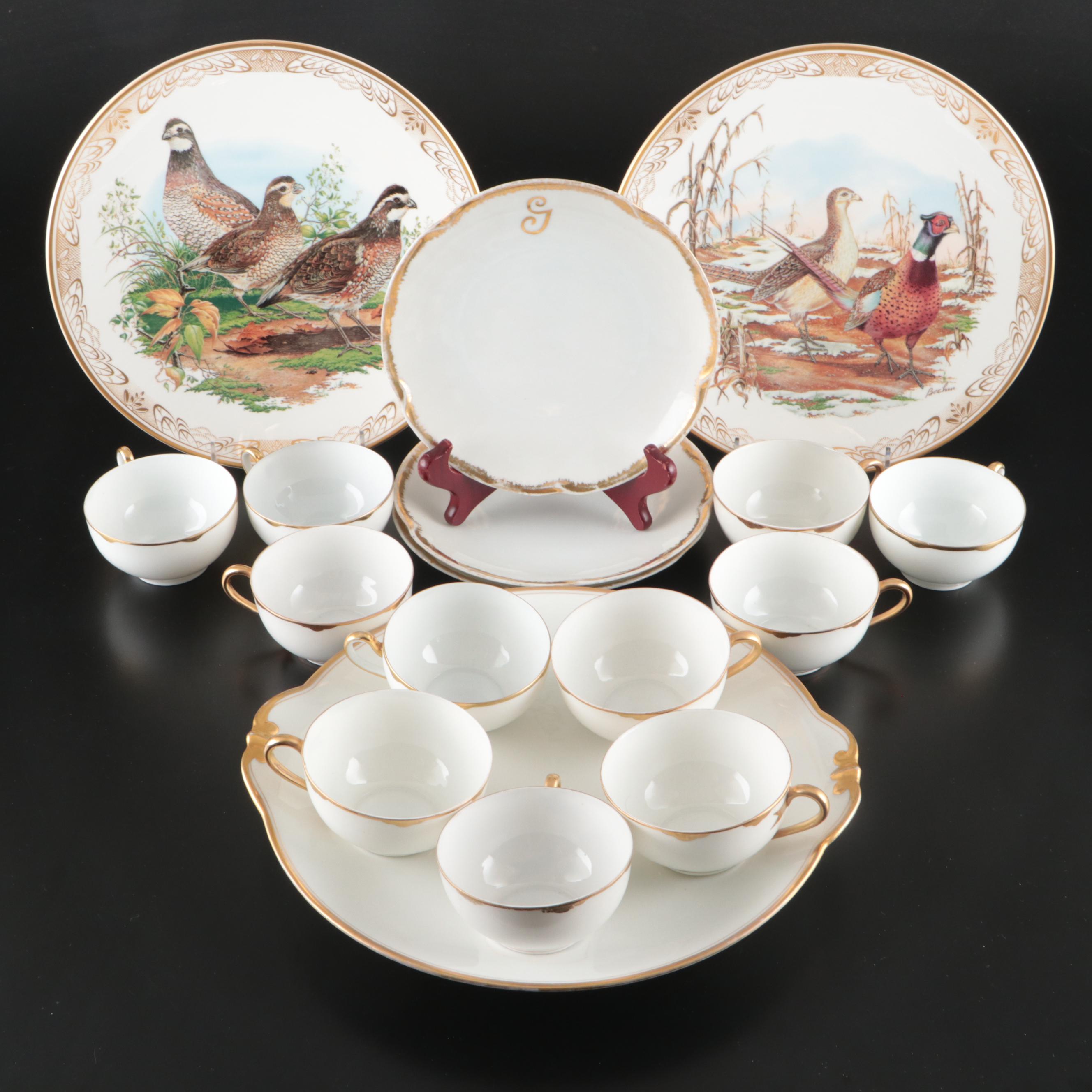 J&C and Other Porcelain Tableware with Boehm Bird Collector Plates
