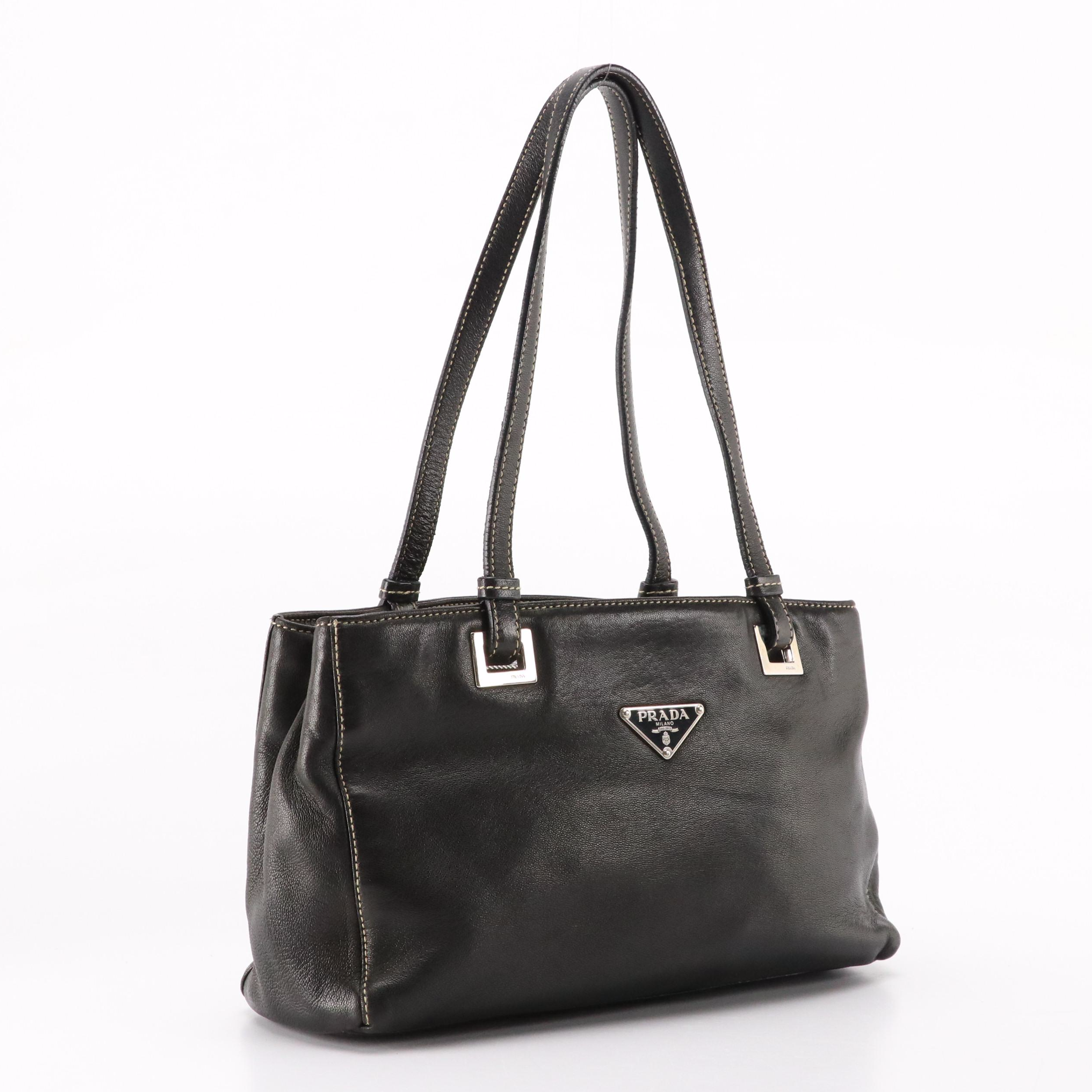 Prada Shoulder Bag in Black Nappa Leather