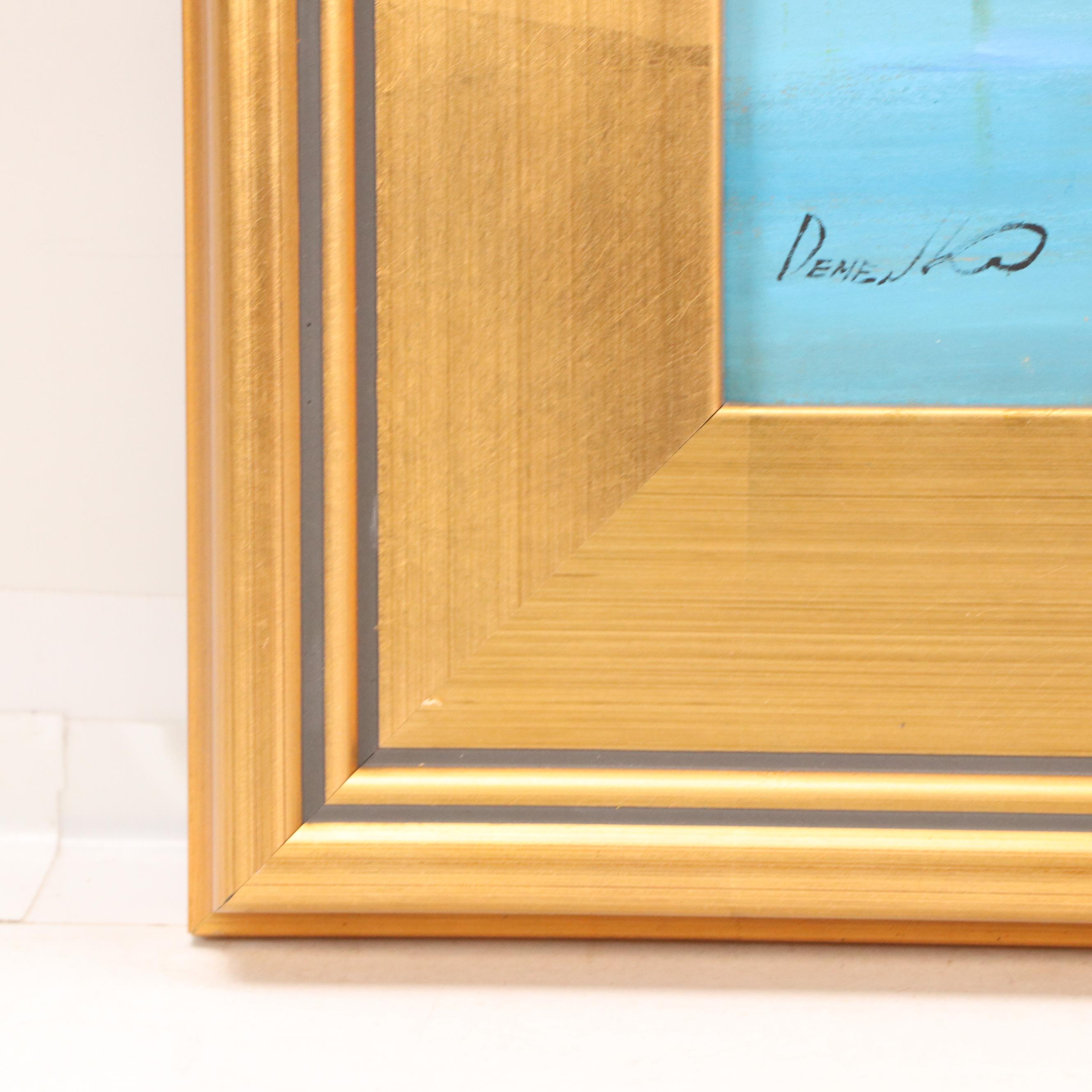 Natalia Demenko Landscape Oil Painting with Heron, 21st Century