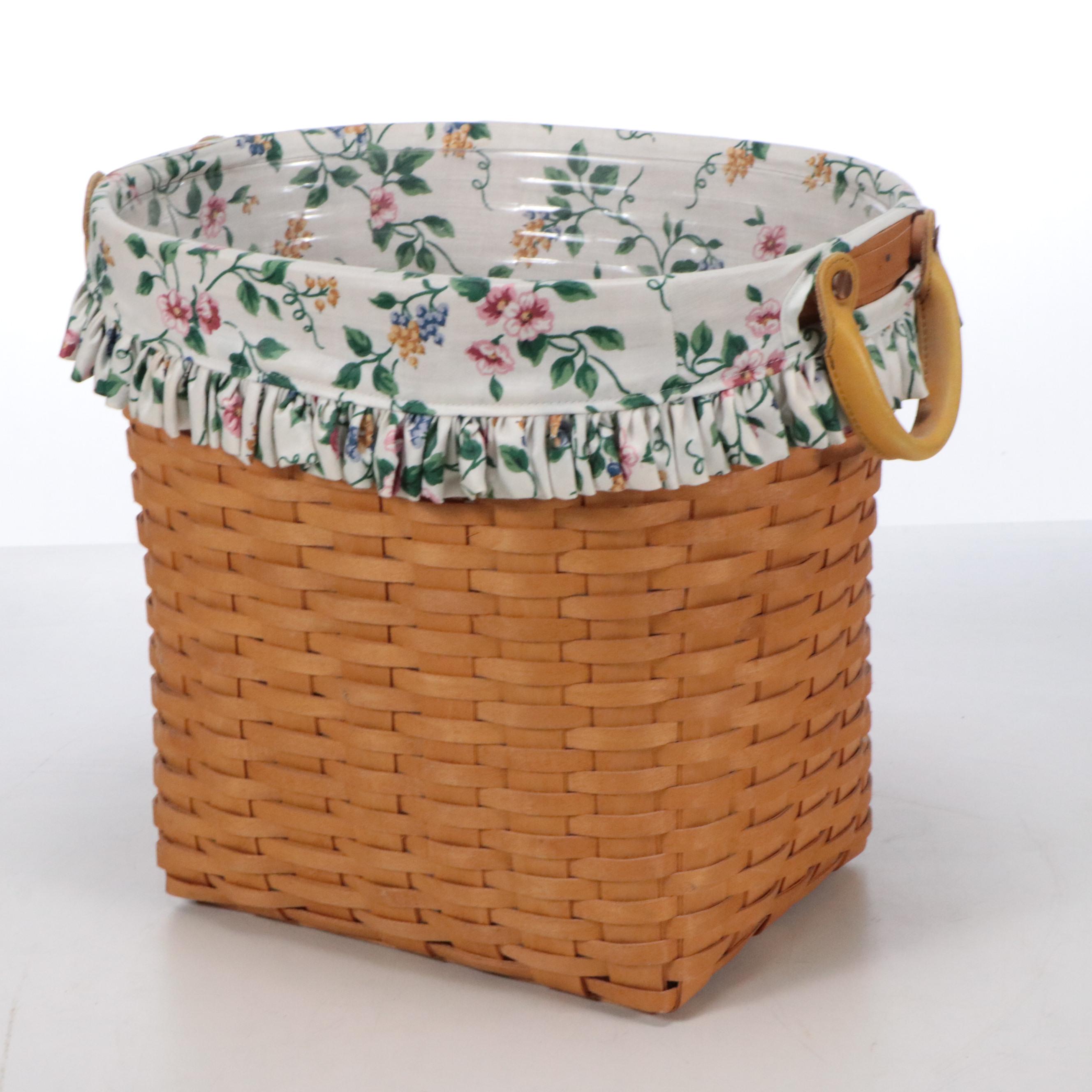 Longaberger Handwoven Maple Baskets with Bread Basket Bricks