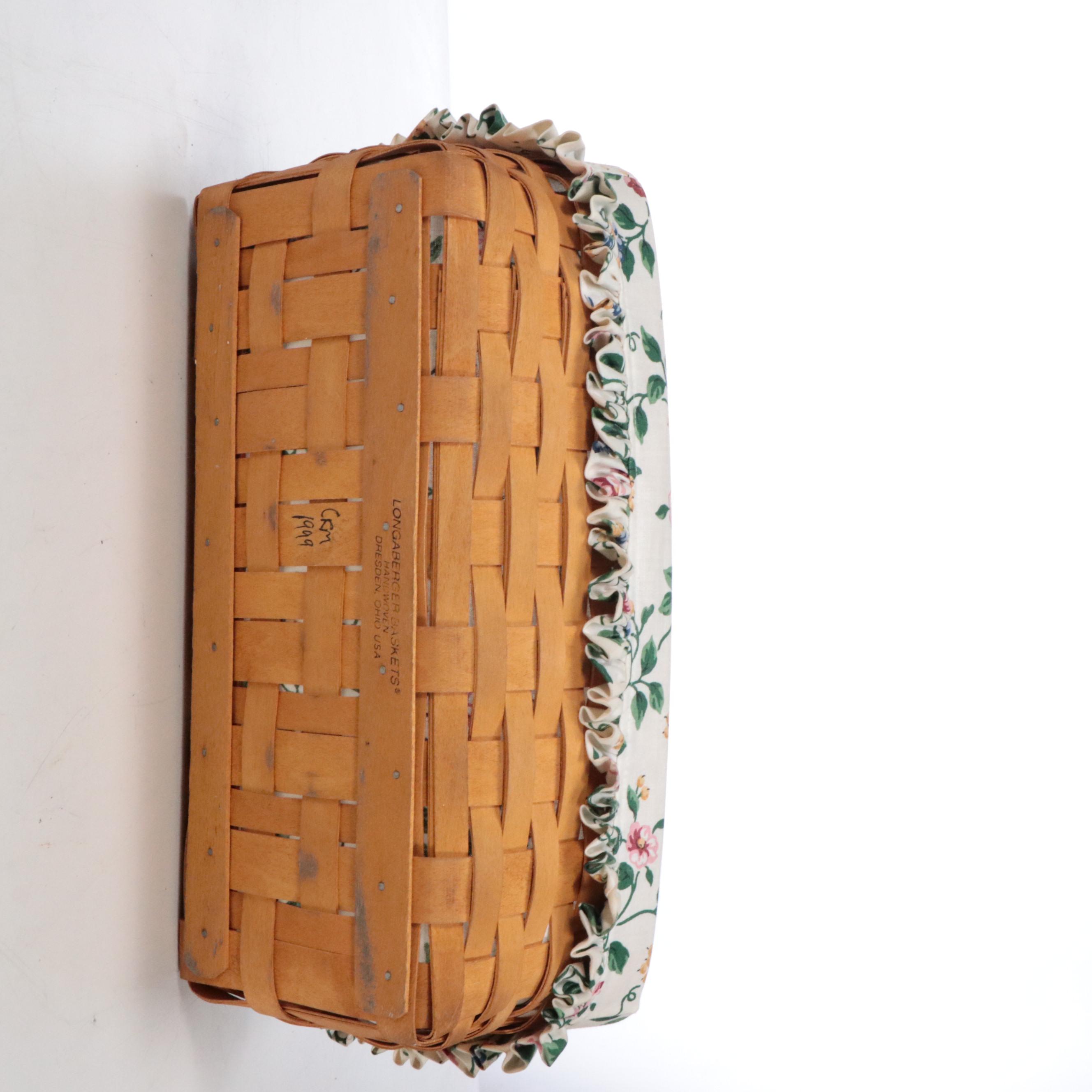 Longaberger Handwoven Maple Baskets with Bread Basket Bricks