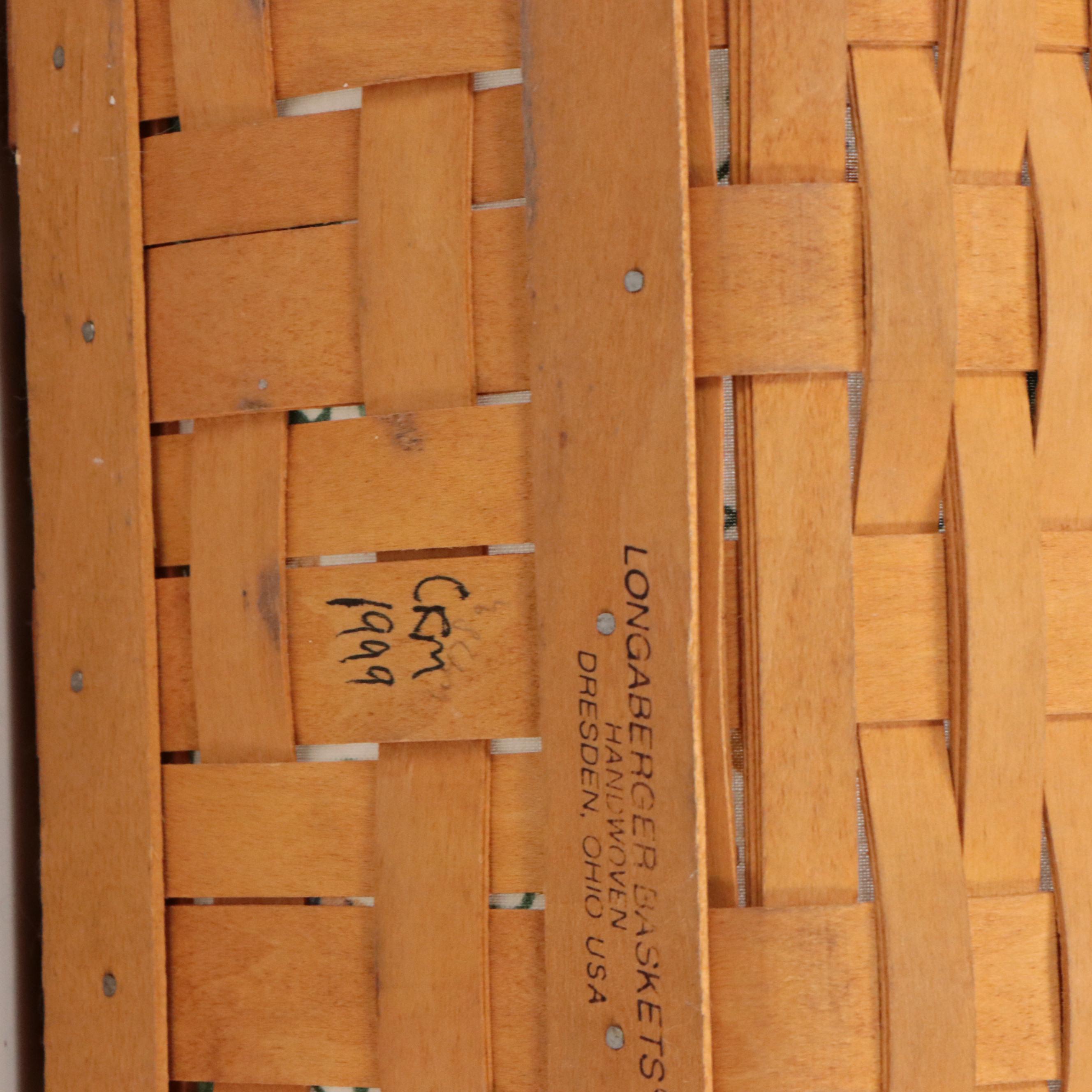 Longaberger Handwoven Maple Baskets with Bread Basket Bricks