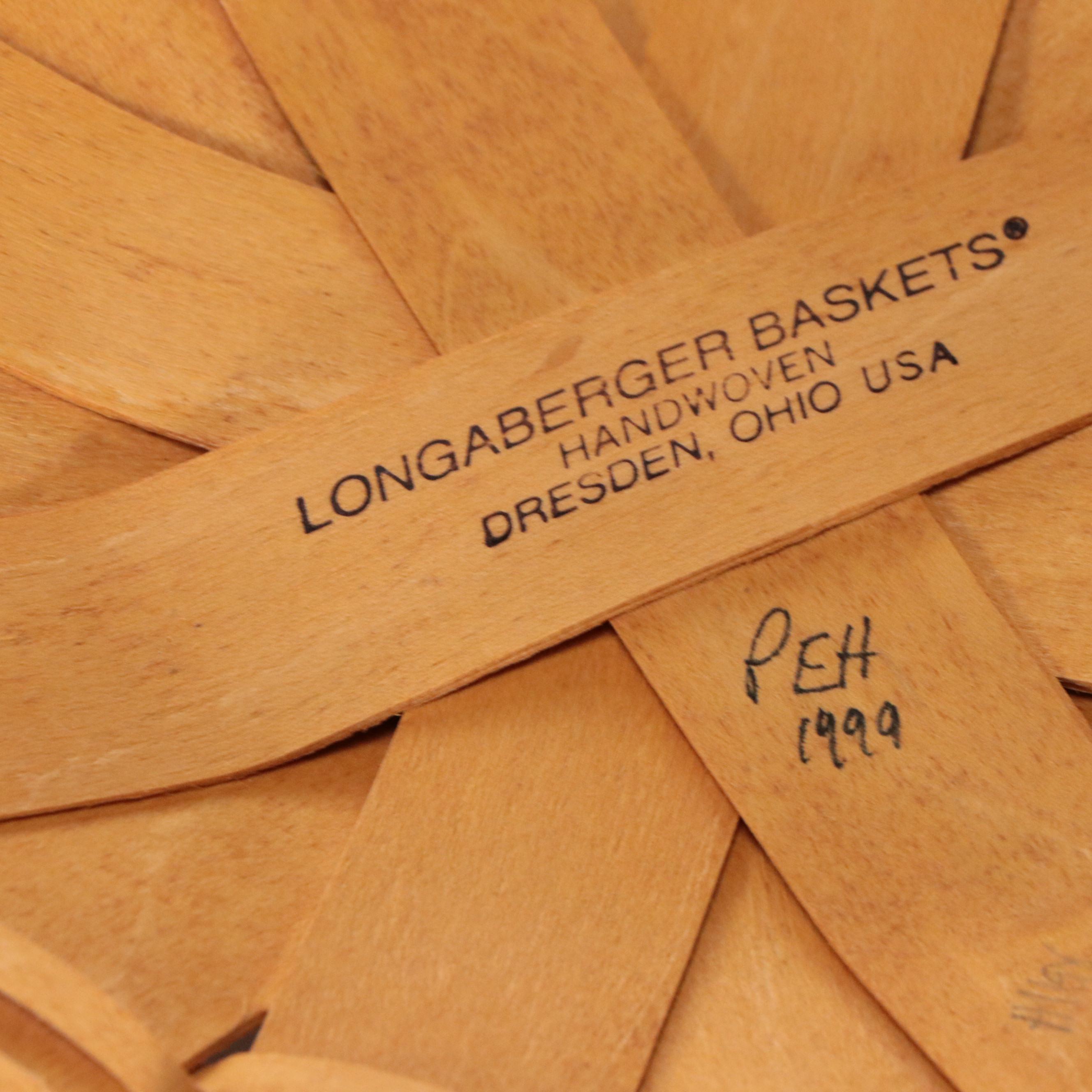 Longaberger Iron Snowman Basket Tree and Woven Maple Baskets