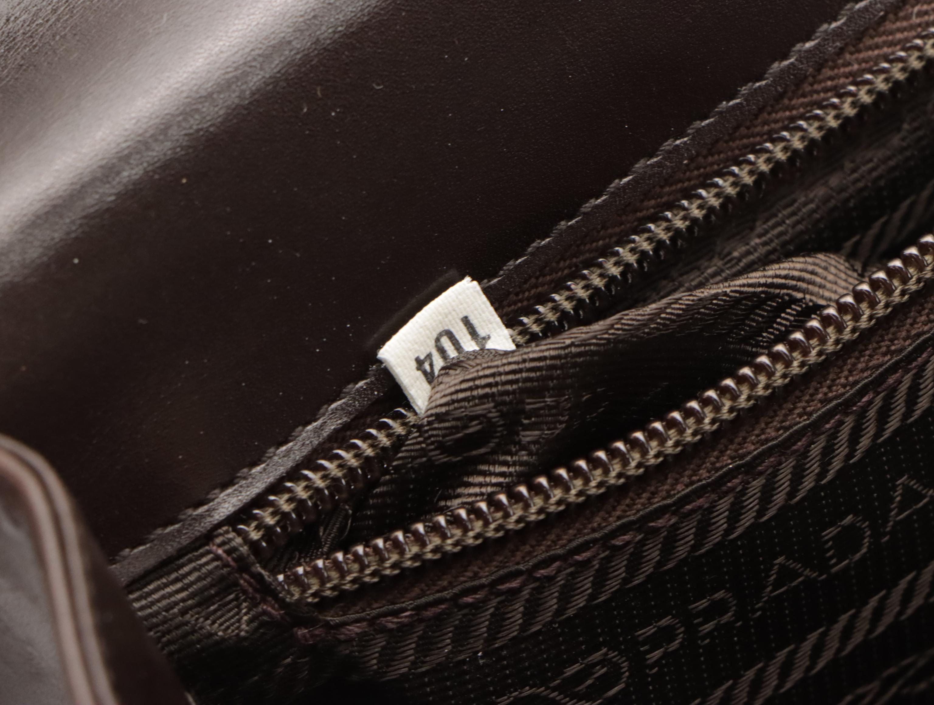 Prada Gusset Shoulder Bag in Dark Brown Leather