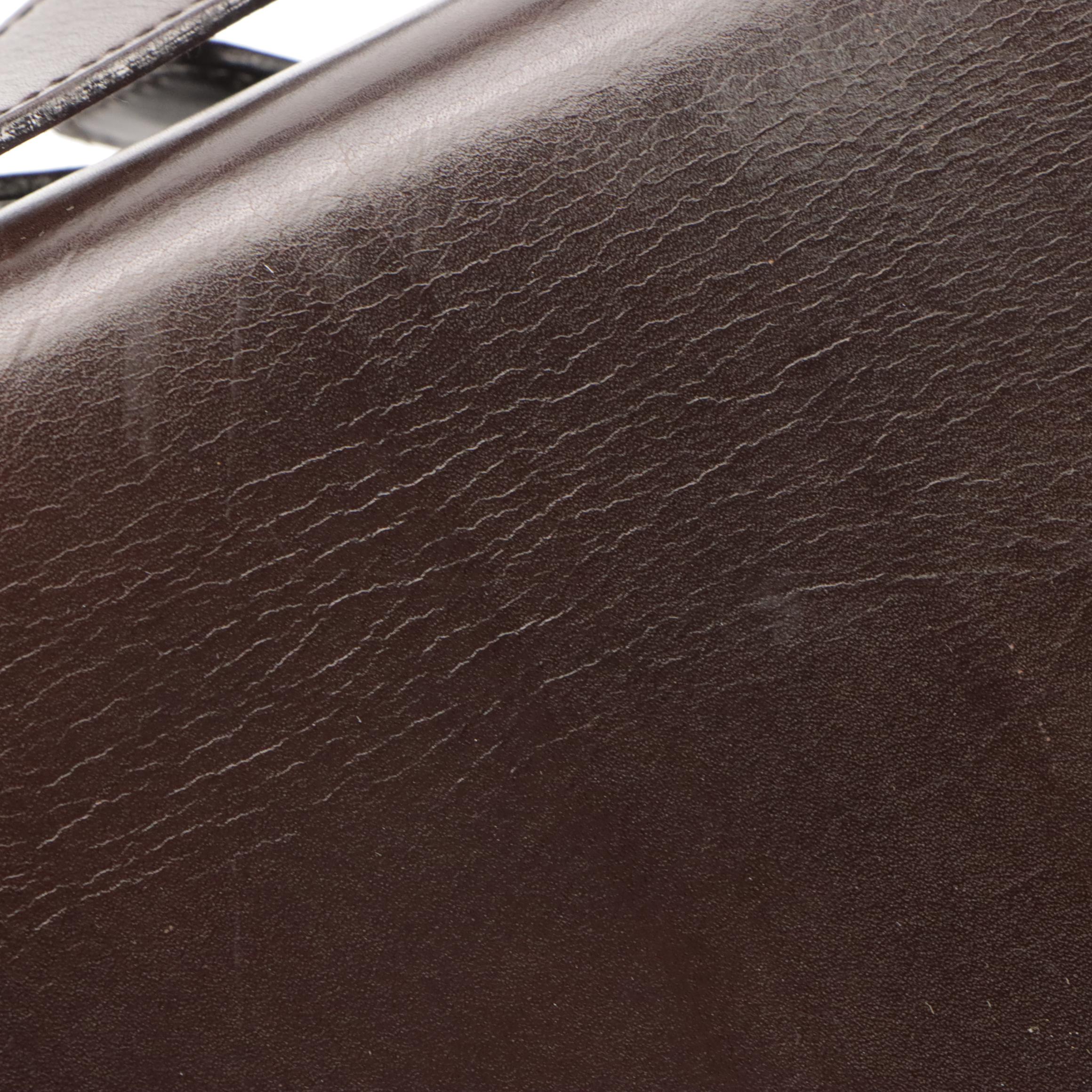 Prada Gusset Shoulder Bag in Dark Brown Leather