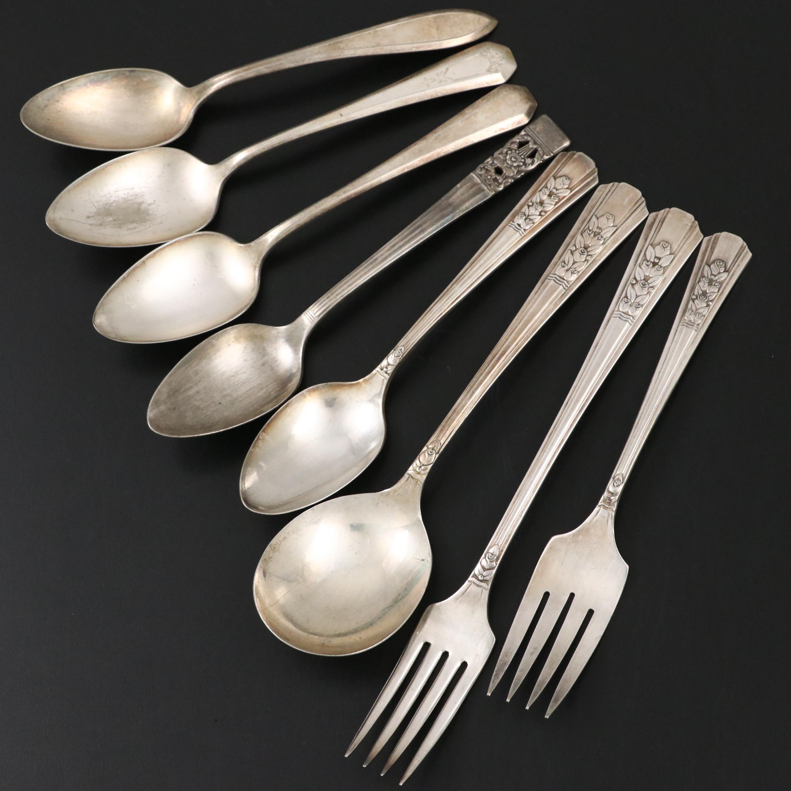 State House "Stately" Sterling and Oneida "Rosalie" Silver Plate Flatware