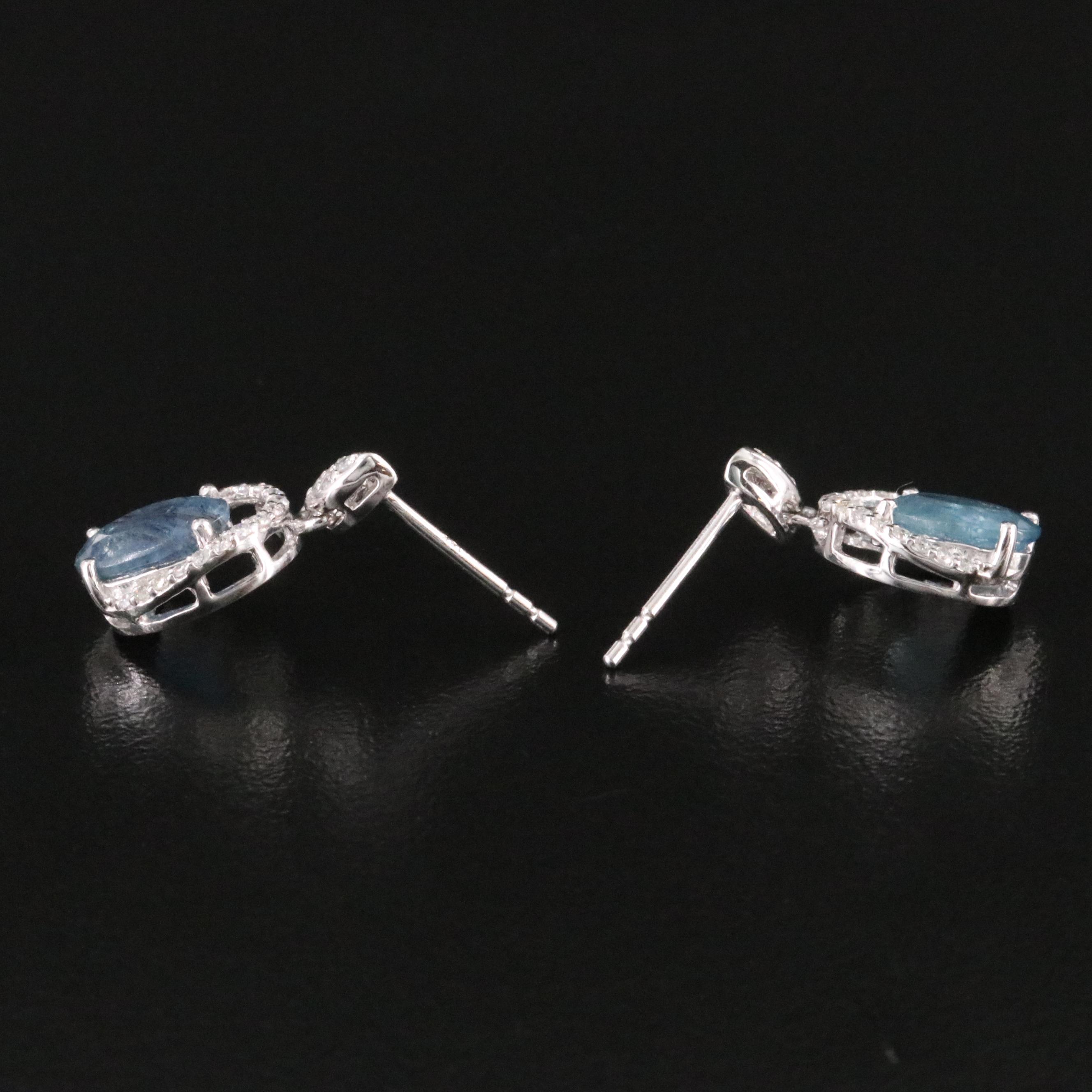Oscar Friedman Platinum, Aquamarine and Diamond Earrings