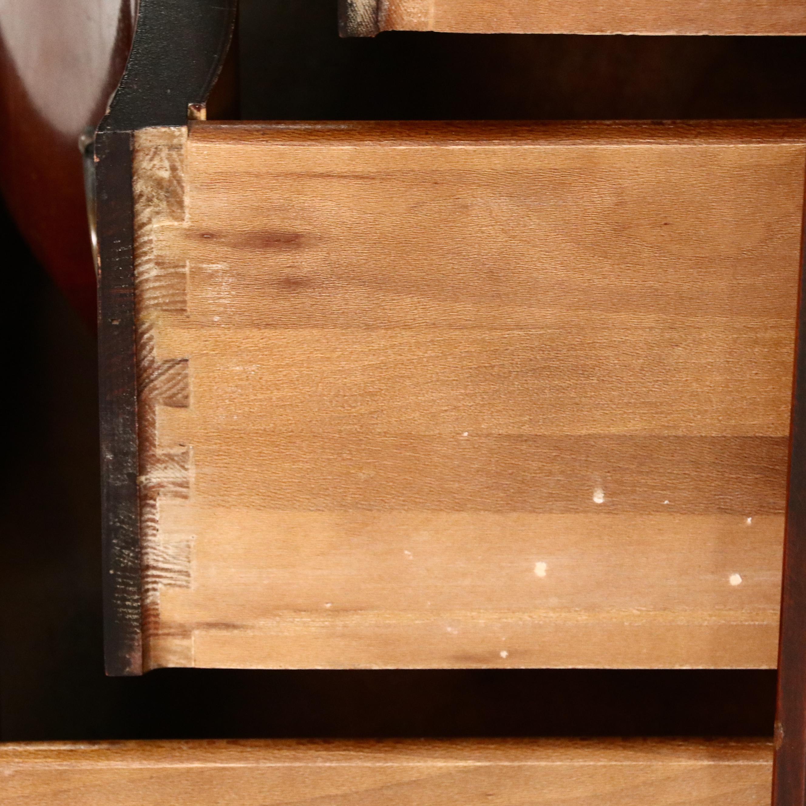 Pair of Drexel "Travis Court Group" Serpentine Front Mahogany Chests of Drawers