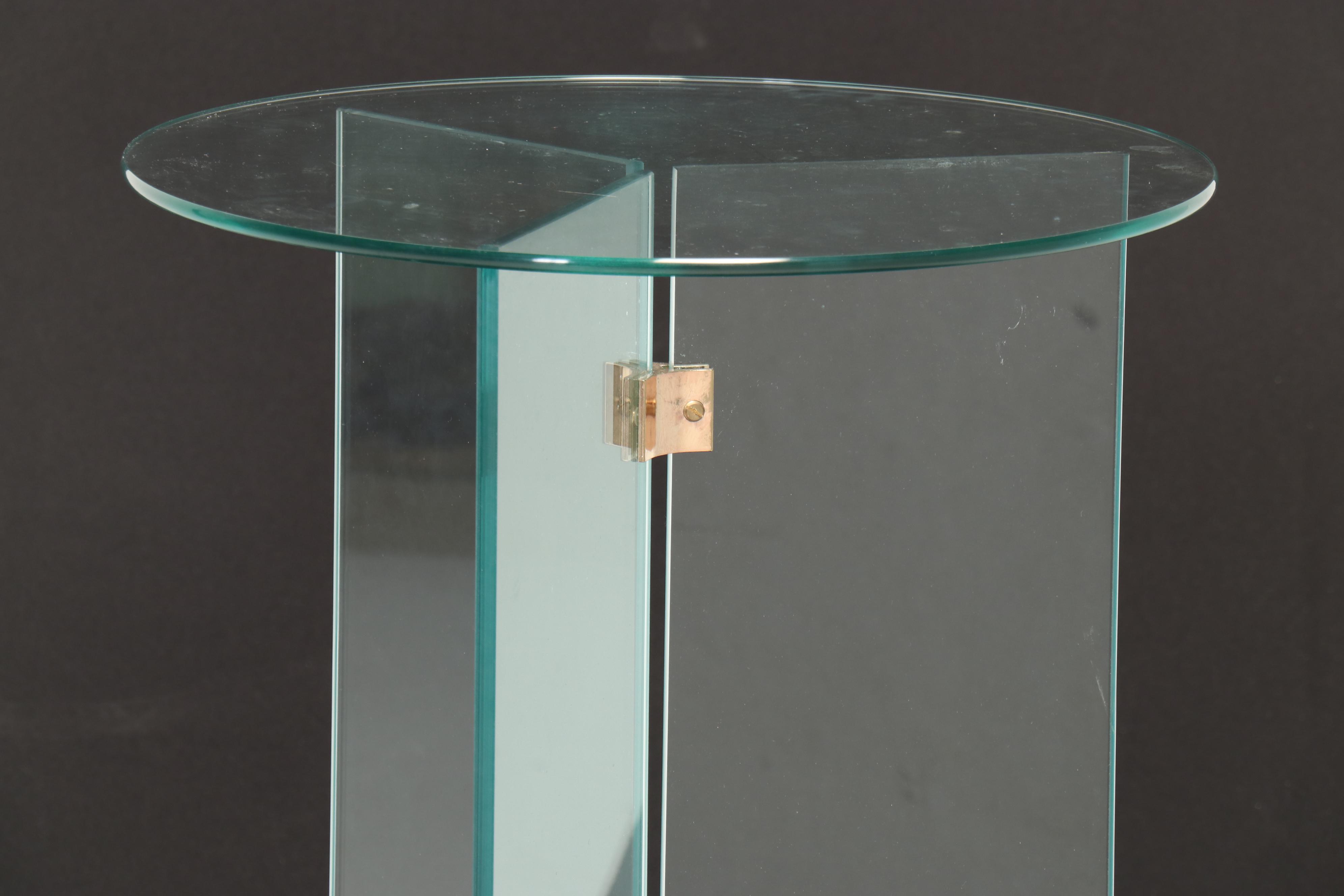 Postmodernist Glass Pedestal Stand, Late 20th Century
