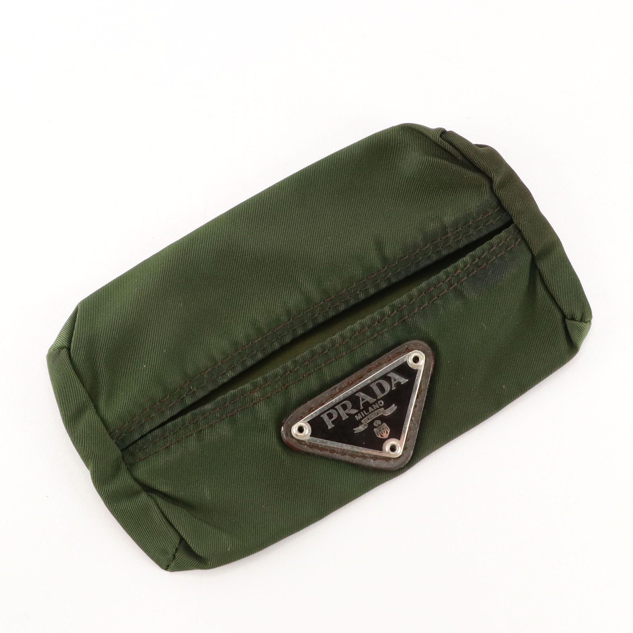 Prada Mini Pouch in Army Green Nylon