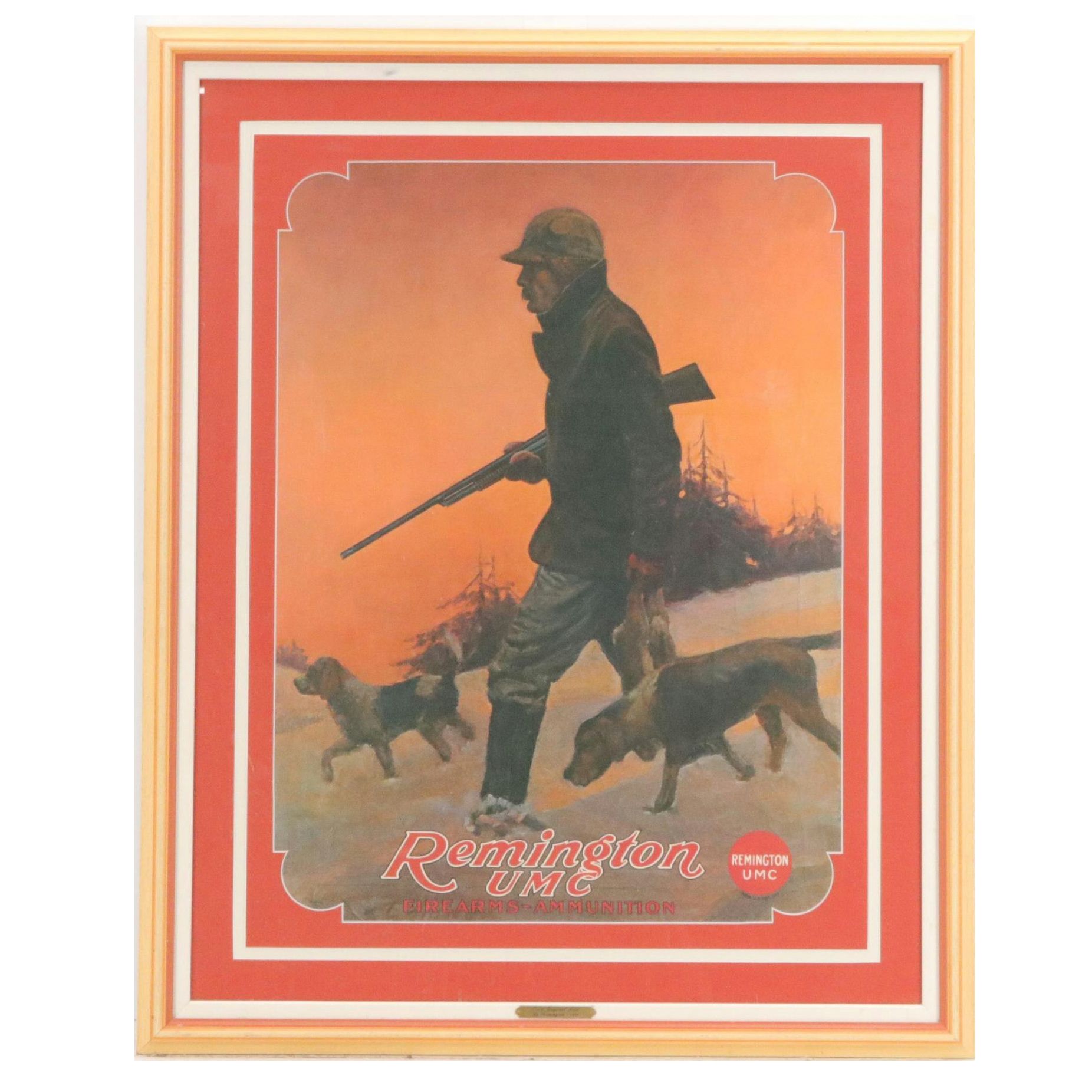 Remington UMC Firearms Offset Lithograph Poster, Late 20th Century